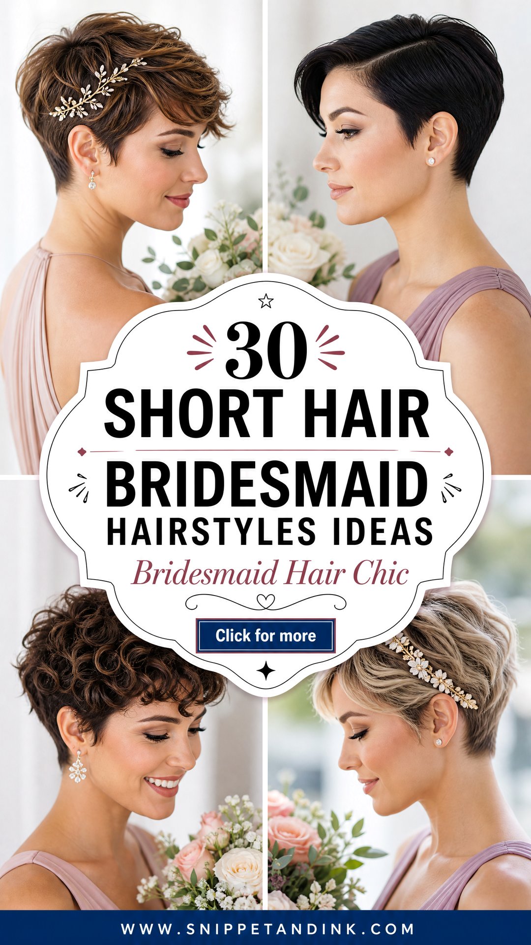 30 Short Hair Bridesmaid Hairstyles for Chic Wedding Parties - 30 Short Hair Bridesmaid Hairstyles for Chic Wedding Parties