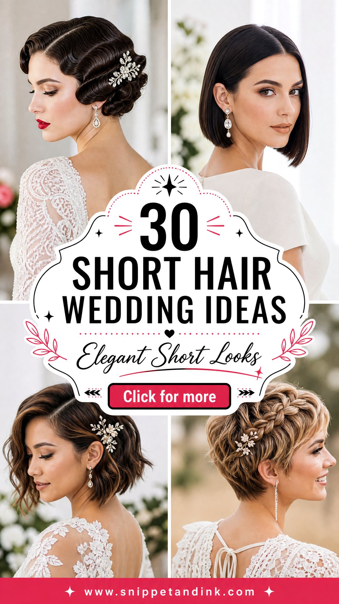 30 Short Hair Wedding Ideas for Chic Brides and Guests - 30 Short Hair Wedding Ideas for Chic Brides and Guests