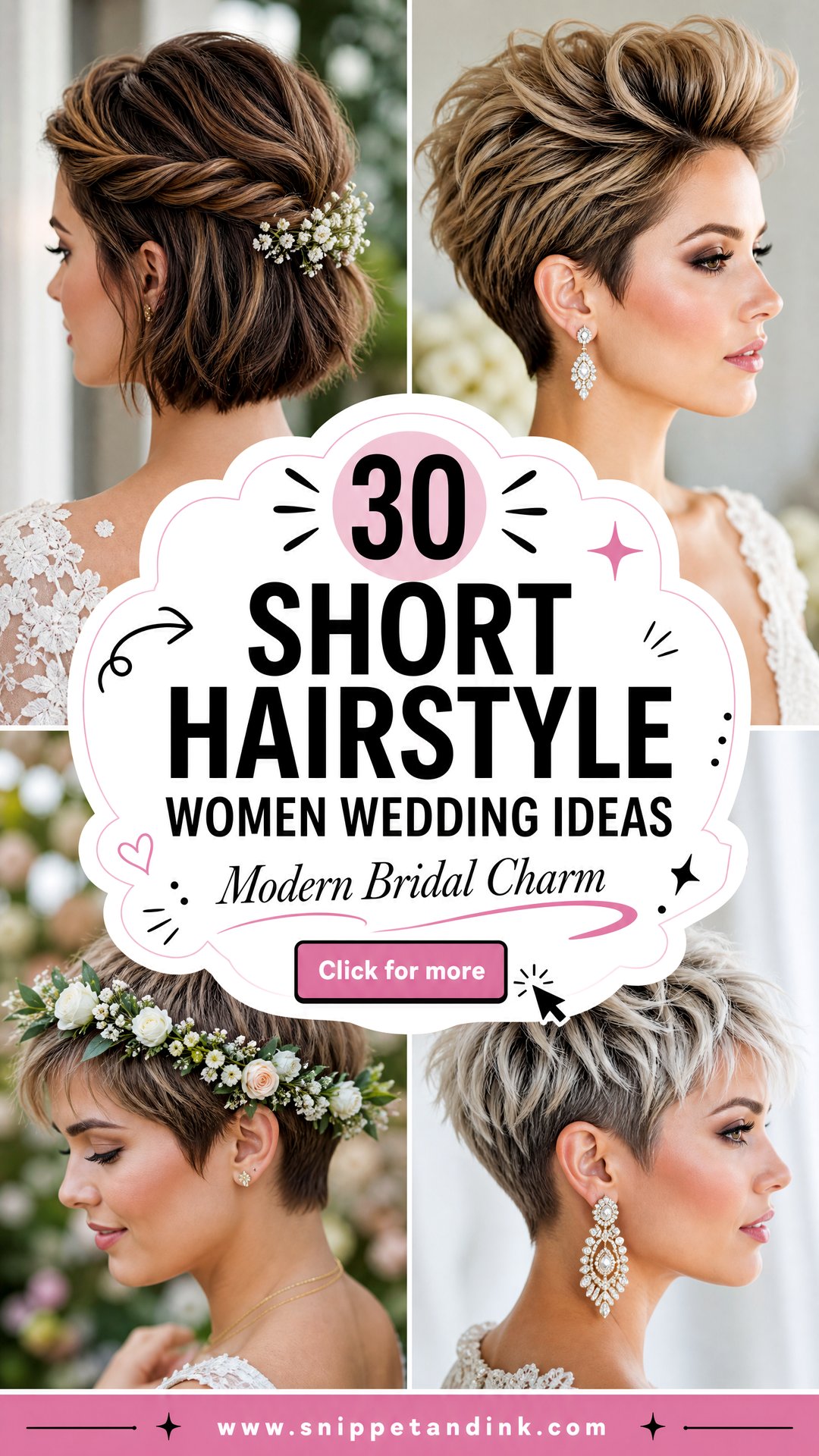 30 Short Hairstyle Women Wedding Ideas for Chic Brides - 30 Short Hairstyle Women Wedding Ideas for Chic Brides