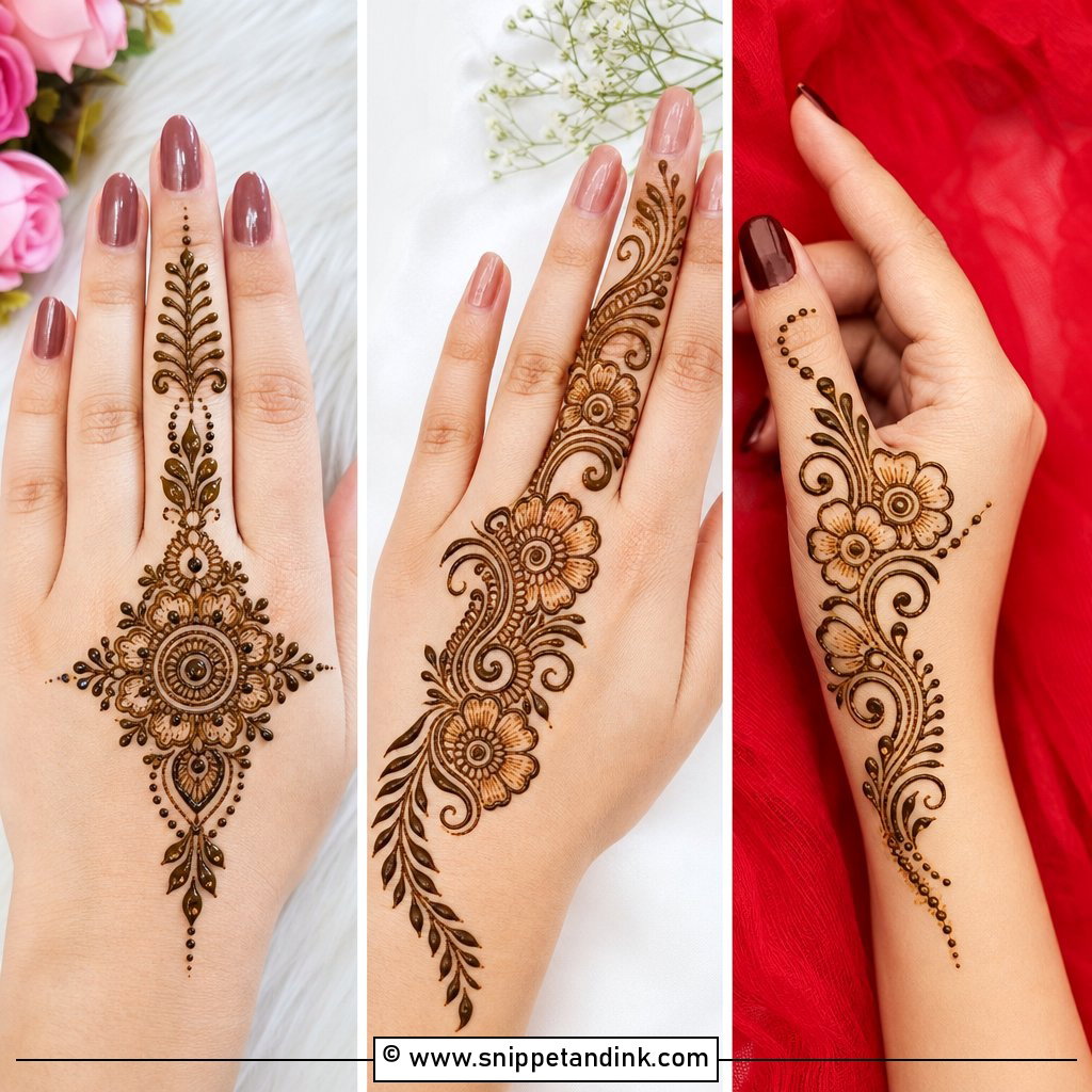 30 Short Mehndi Designs for Minimal Elegant Henna Looks