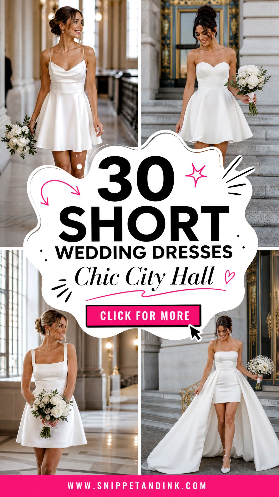 30 Short Wedding Dresses For Chic City Hall Brides Today - 30 Short Wedding Dresses For Chic City Hall Brides Today