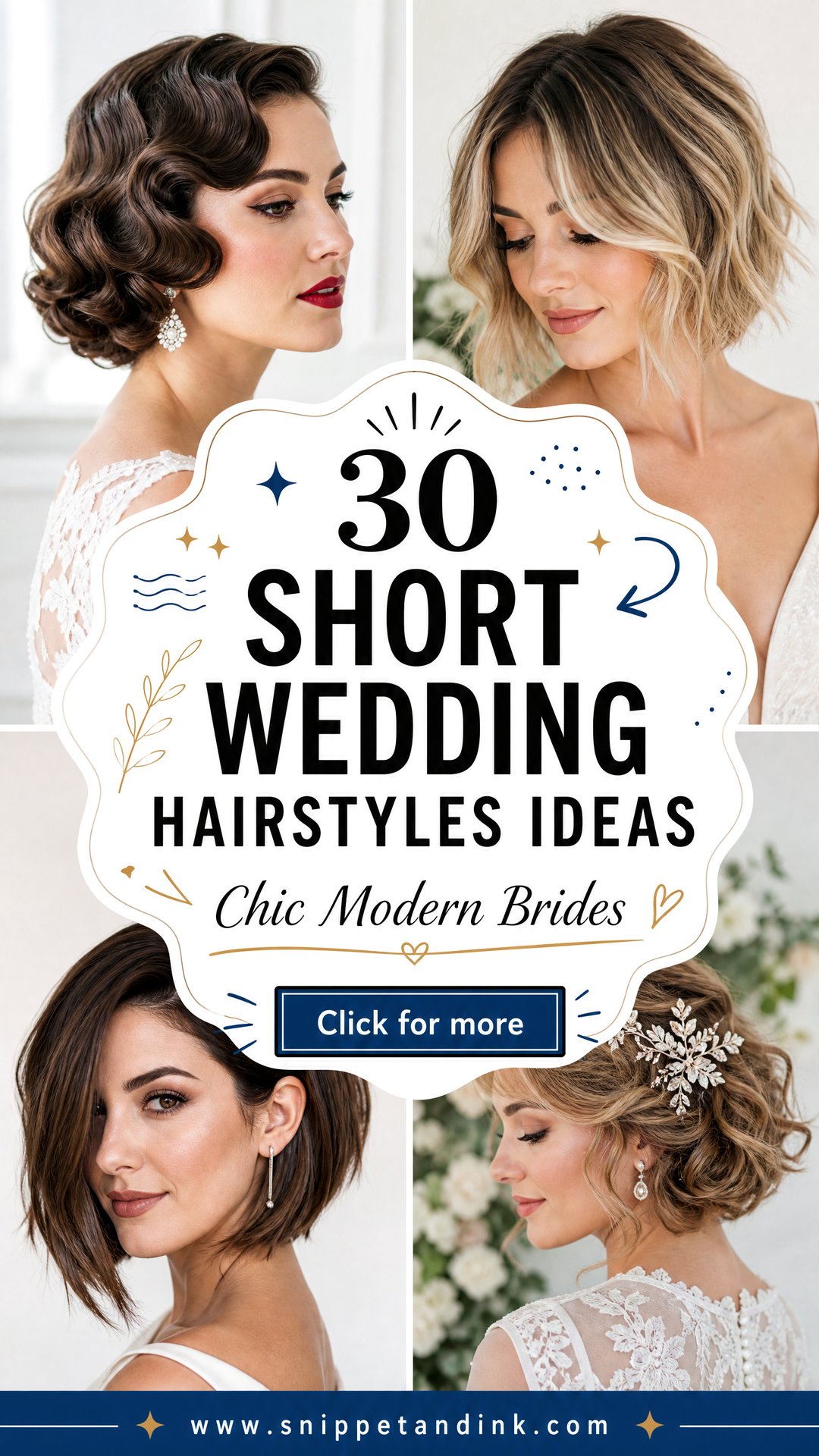 30 Short Wedding Hairstyles for Chic Modern Brides Today - 30 Short Wedding Hairstyles for Chic Modern Brides Today