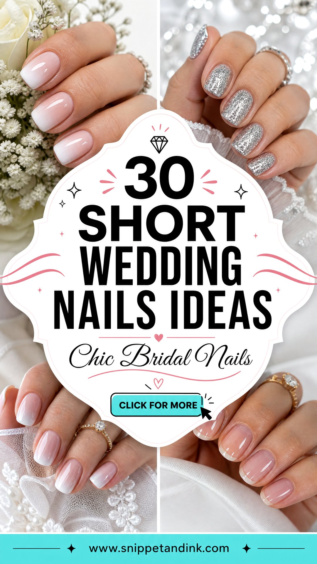 30 Short Wedding Nails for Chic Minimal Bridal Style Ideas - 30 Short Wedding Nails for Chic Minimal Bridal Style Ideas