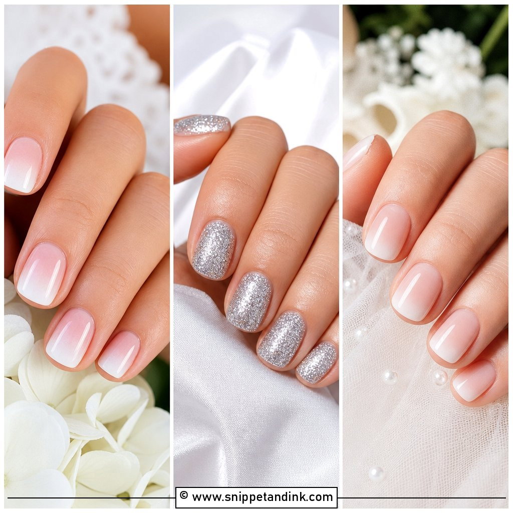 30 Short Wedding Nails for Chic Minimal Bridal Style Ideas