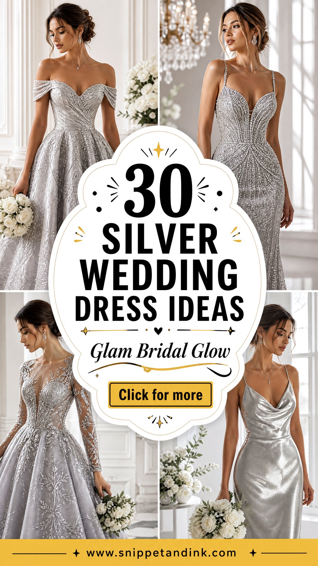 30 Silver Wedding Dress Ideas for a Glamorous Bridal Glow - 30 Silver Wedding Dress Ideas for a Glamorous Bridal Glow