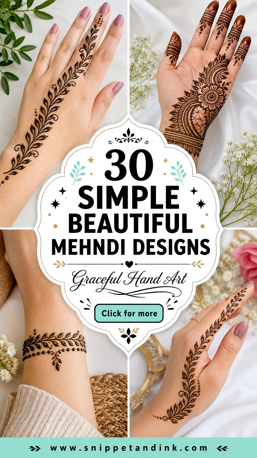 30 Simple Beautiful Mehndi Designs for Graceful Hands - 30 Simple Beautiful Mehndi Designs for Graceful Hands