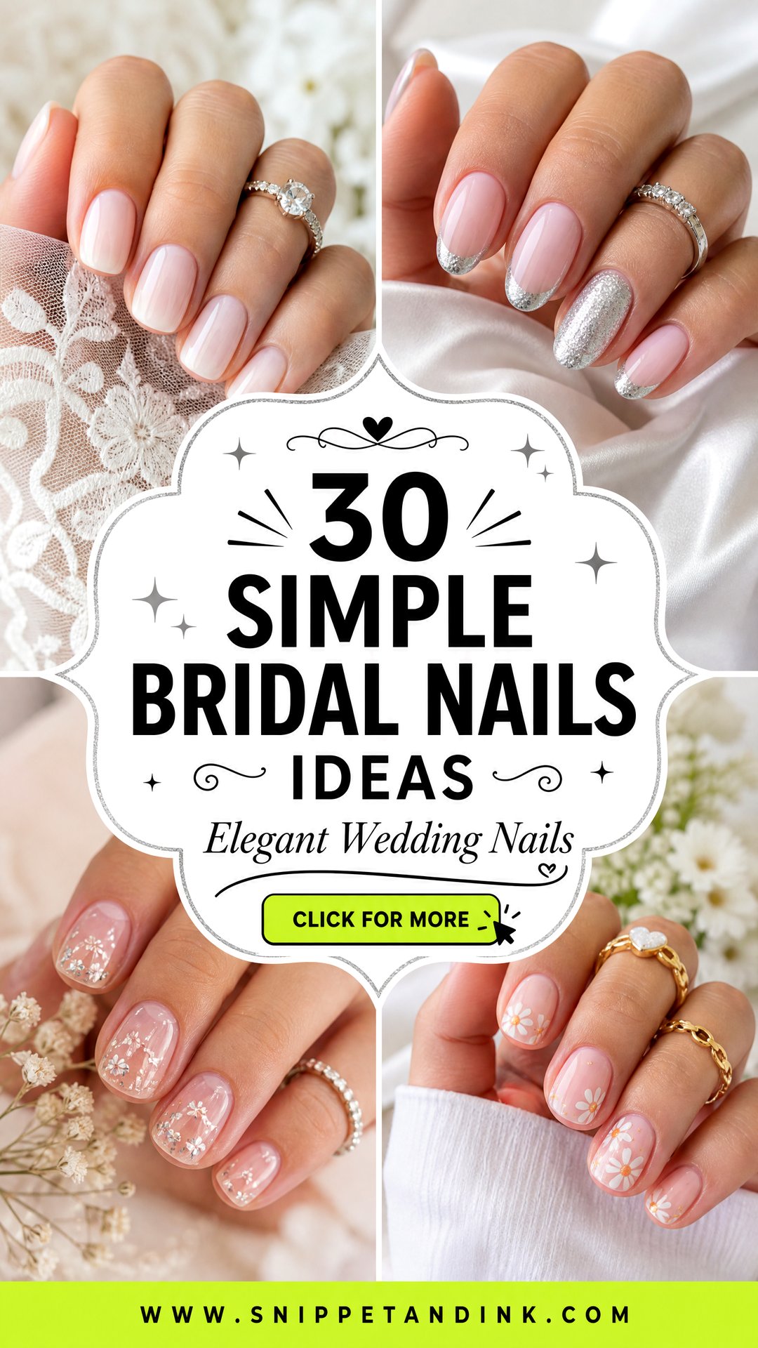 30 Simple Bridal Nails Elegant Wedding-Day Ideas for Brides - 30 Simple Bridal Nails: Elegant Wedding-Day Ideas for Brides
