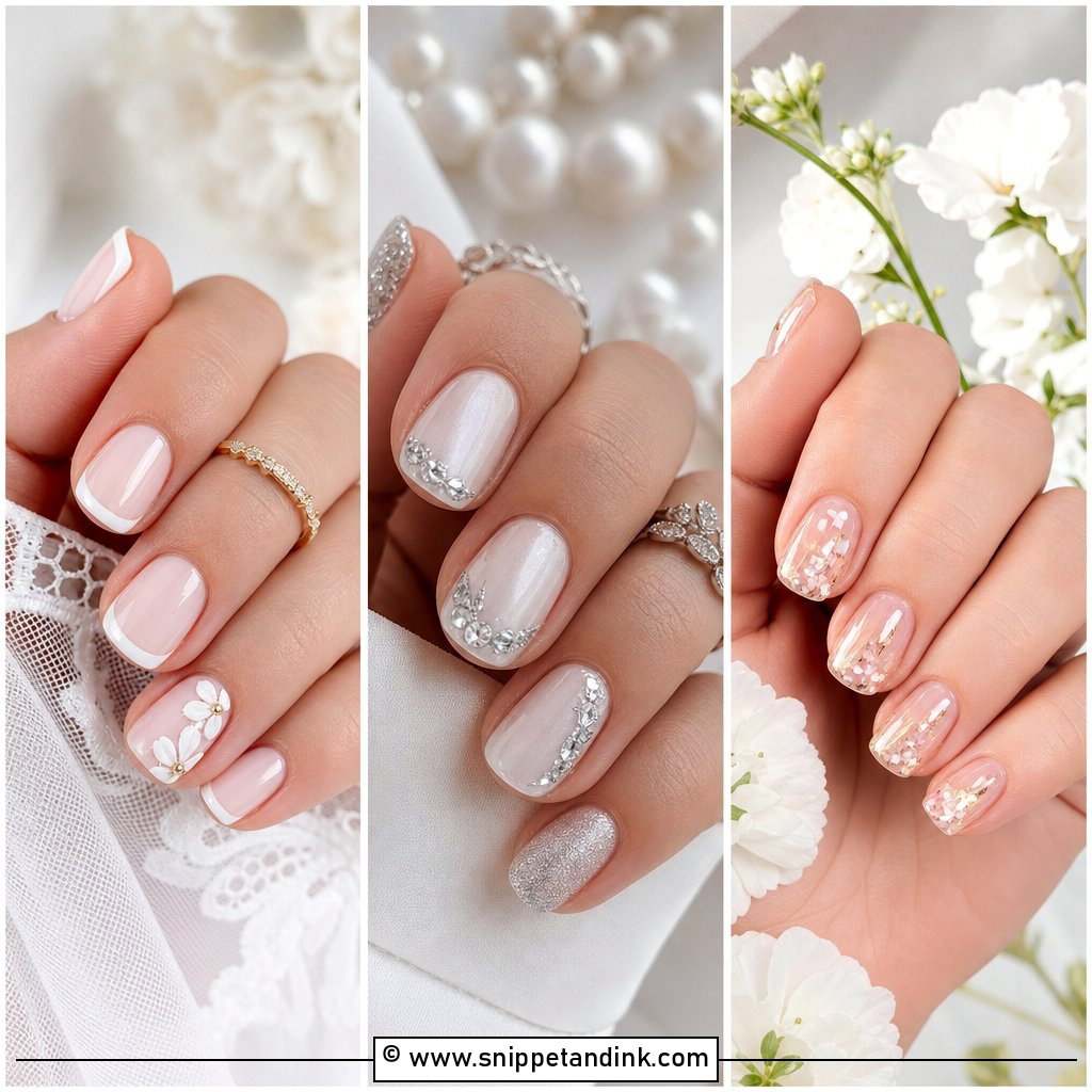30 Simple Bridal Nails Elegant Wedding-Day Ideas for Brides