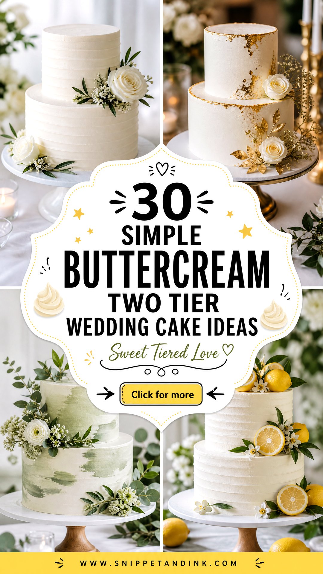30 Simple Buttercream Two Tier Wedding Cake Ideas to Love - 30 Simple Buttercream Two Tier Wedding Cake Ideas to Love