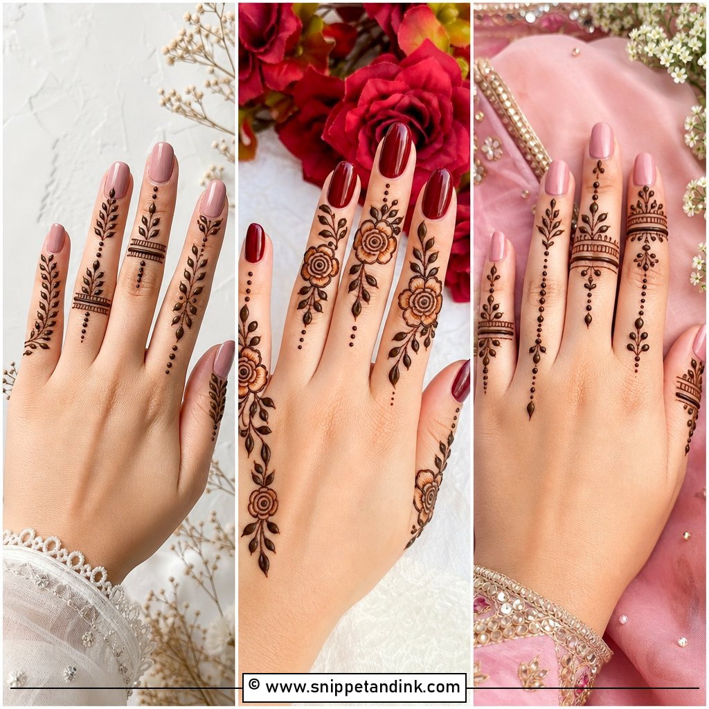 30 Simple Finger Mehndi Designs for Elegant Hands This Season