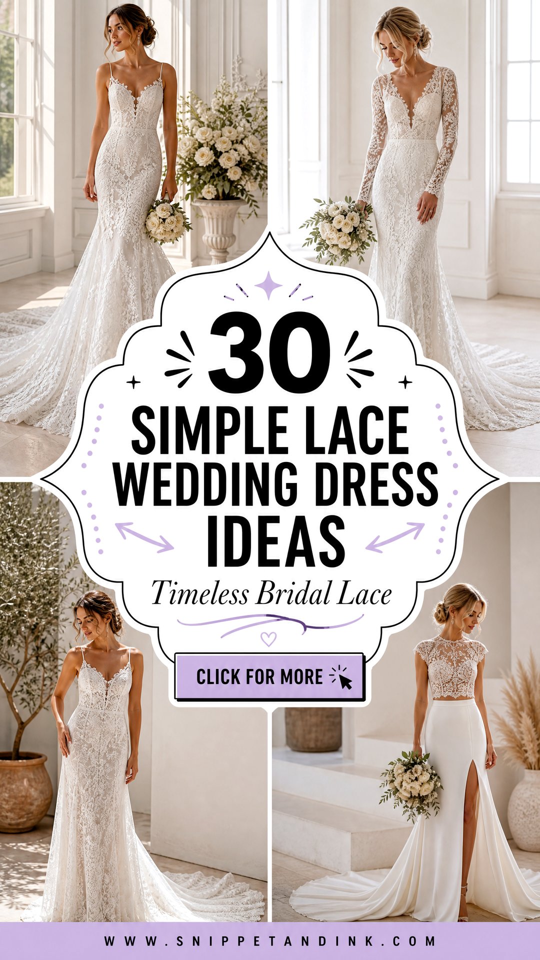 30 Simple Lace Wedding Dress Ideas for Timeless Brides - 30 Simple Lace Wedding Dress Ideas for Timeless Brides
