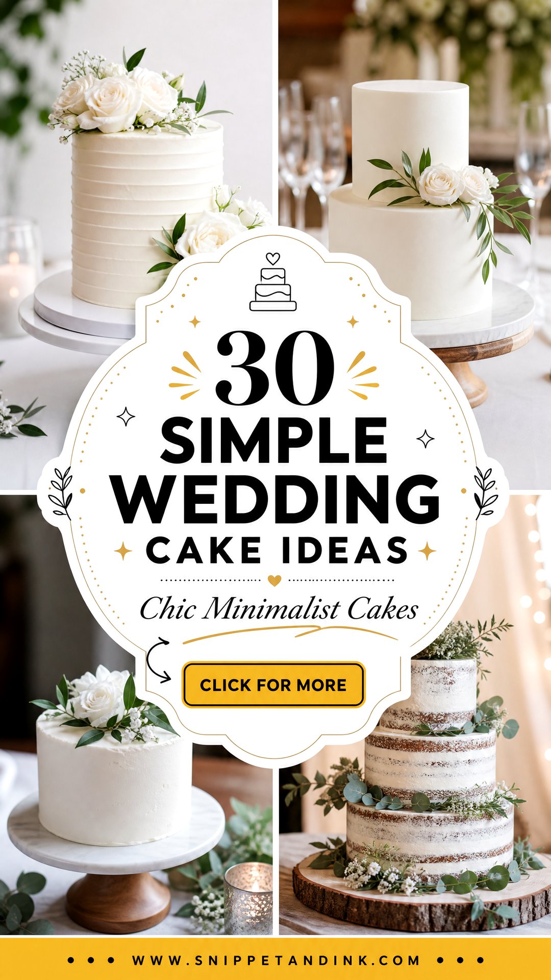 30 Simple Wedding Cake Ideas for Chic Minimalist Brides - 30 Simple Wedding Cake Ideas for Chic Minimalist Brides
