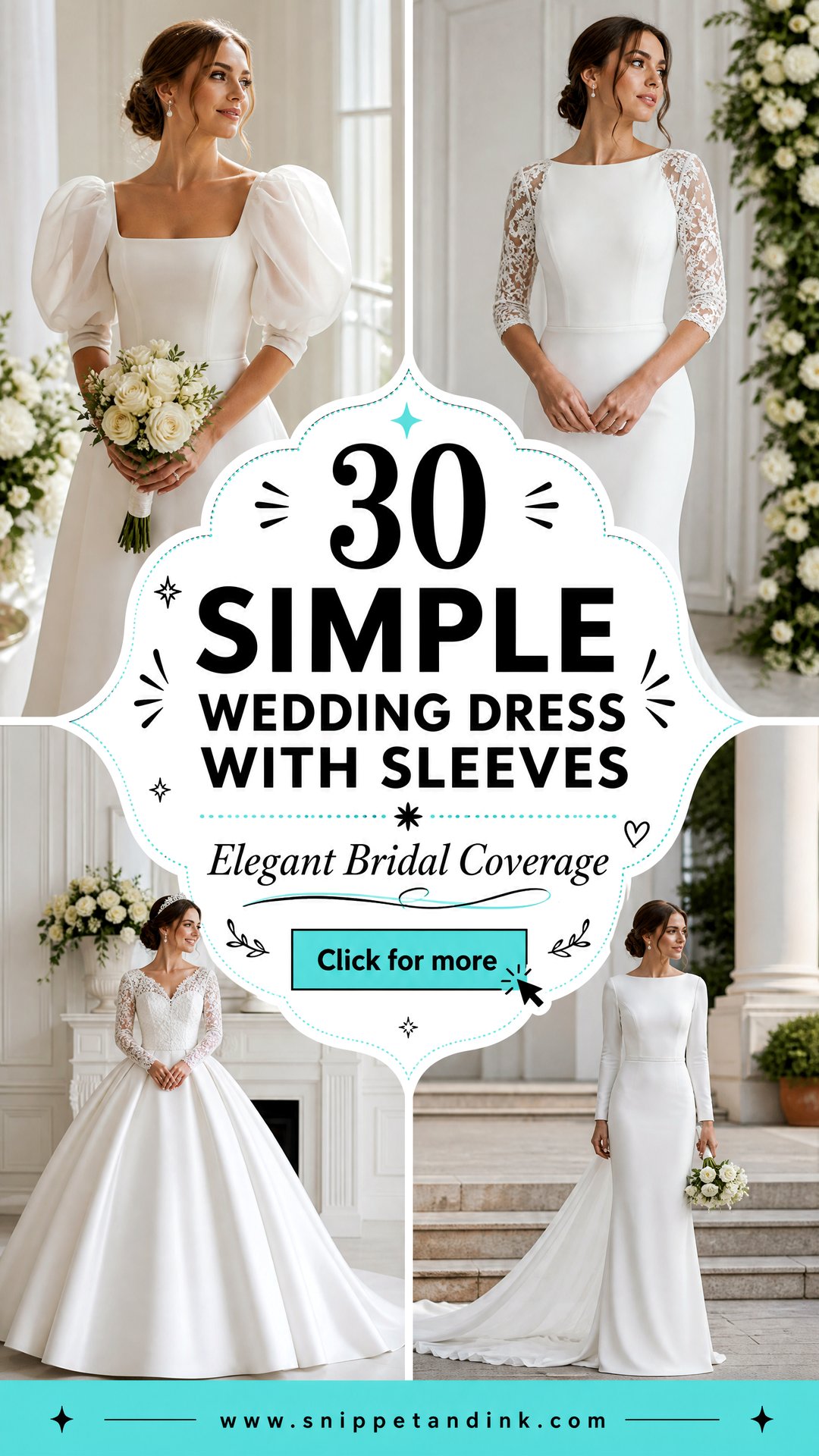 30 Simple Wedding Dress with Sleeves for Elegant Brides - 30 Simple Wedding Dress with Sleeves for Elegant Brides