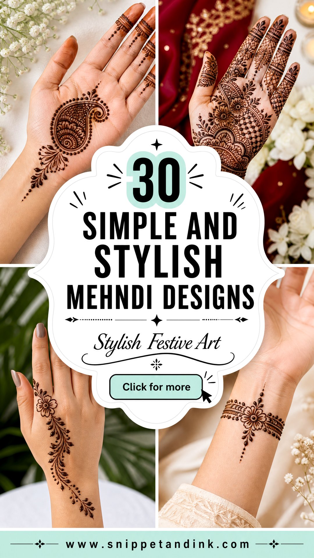 30 Simple and Stylish Mehndi Designs for Modern Celebrations - 30 Simple and Stylish Mehndi Designs for Modern Celebrations