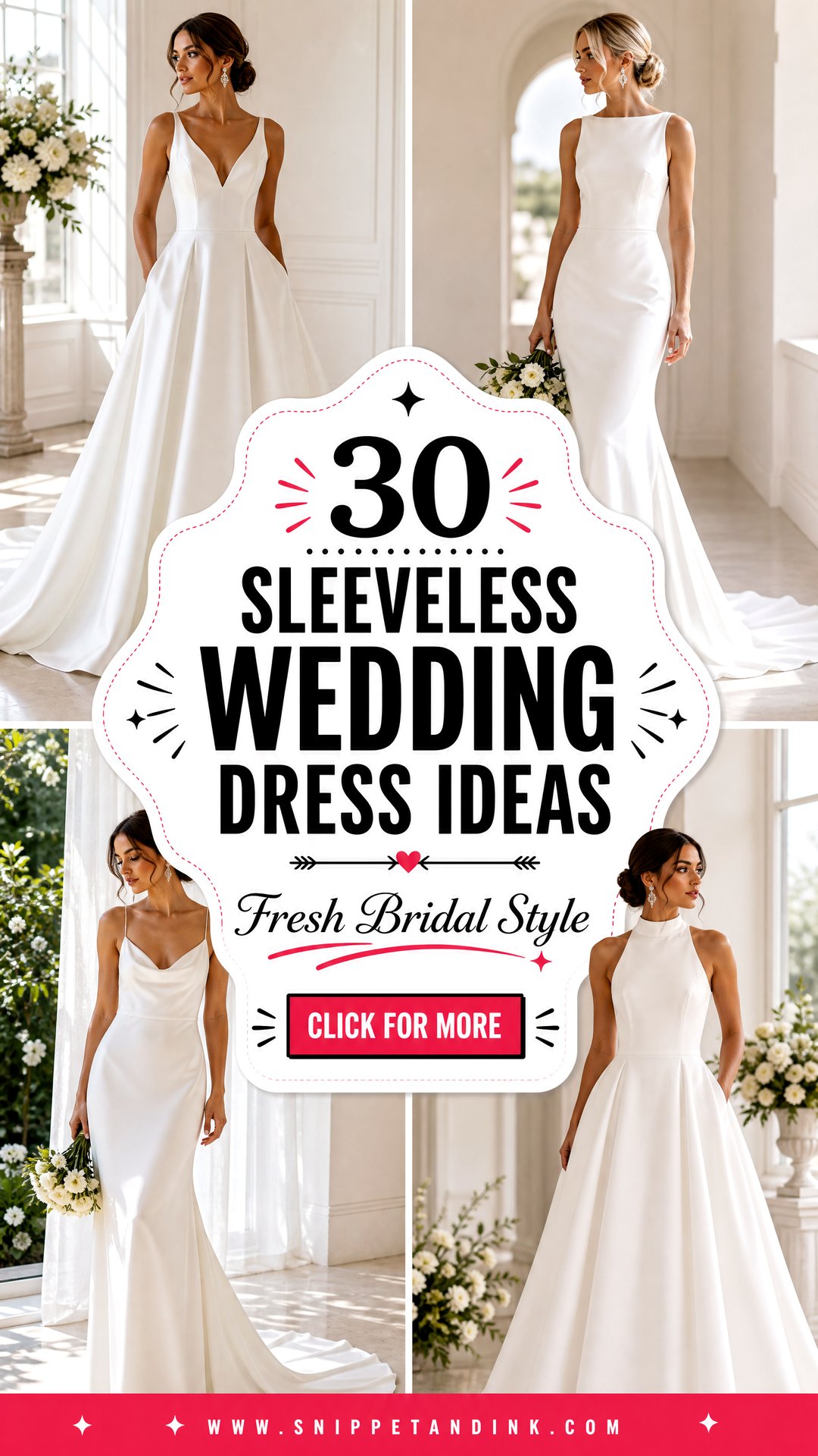 30 Sleeveless Wedding Dress Ideas for Fresh Bridal Style - 30 Sleeveless Wedding Dress Ideas for Fresh Bridal Style