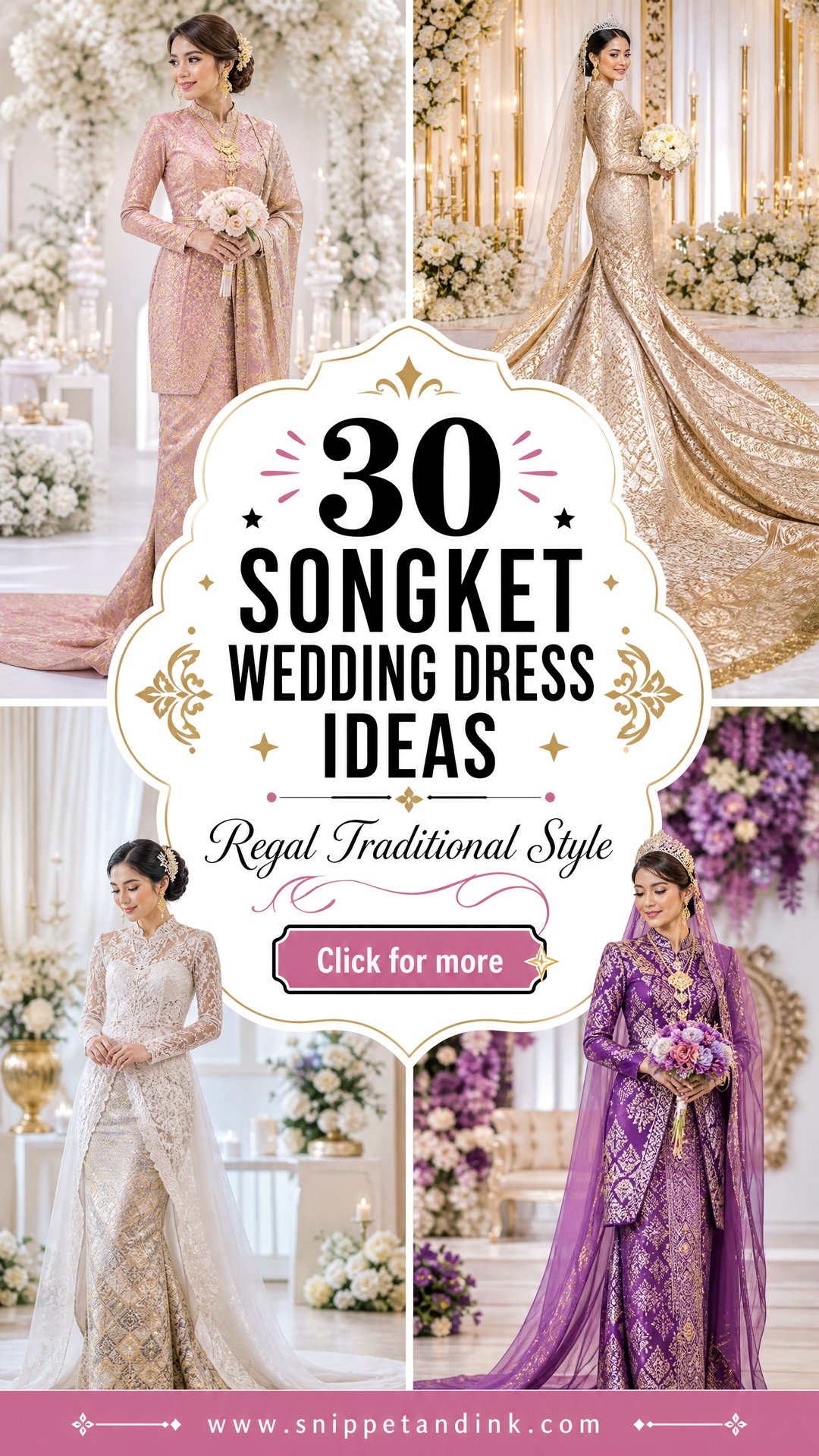 30 Songket Wedding Dress Ideas for Regal Traditional Style - 30 Songket Wedding Dress Ideas for Regal Traditional Style