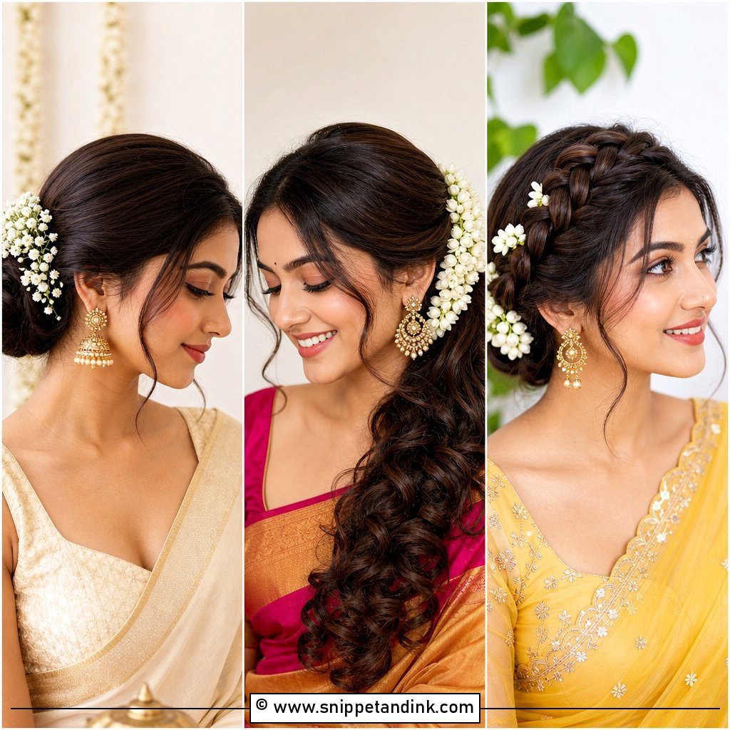 30 South Indian Bridal Hairstyles for Regal Wedding Looks