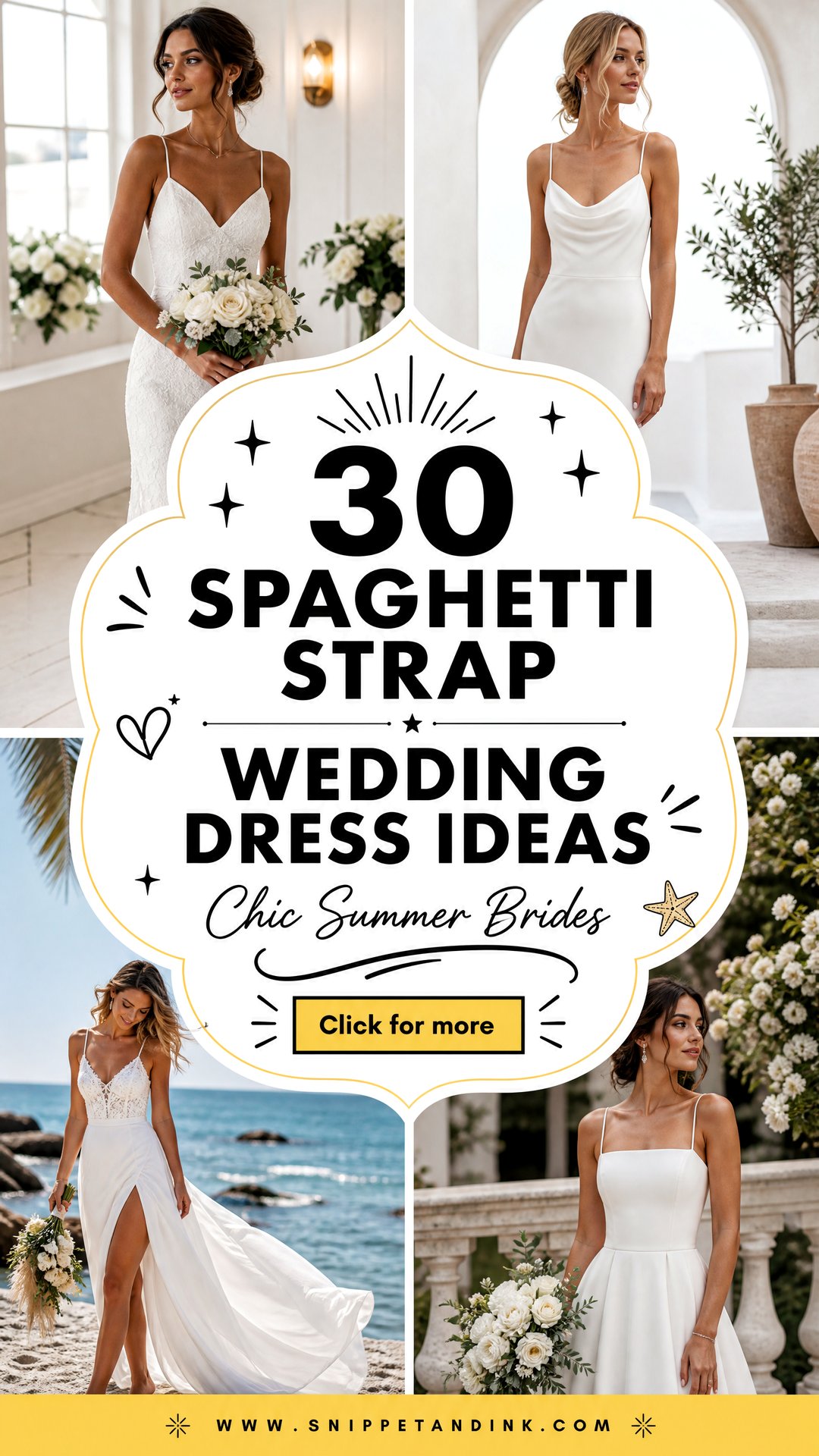 30 Spaghetti Strap Wedding Dress Ideas for Chic Summer Brides - 30 Spaghetti Strap Wedding Dress Ideas for Chic Summer Brides