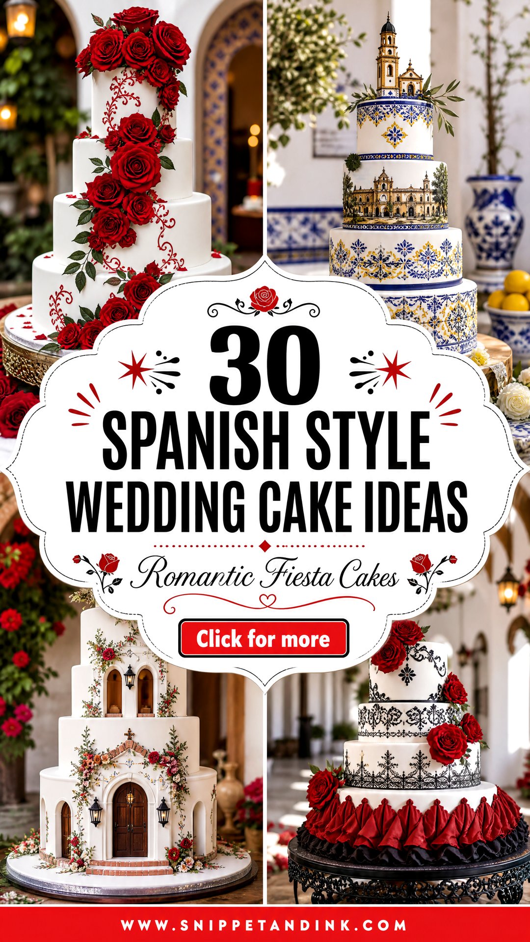 30 Spanish Style Wedding Cake Ideas for Romantic Fiestas - 30 Spanish Style Wedding Cake Ideas for Romantic Fiestas