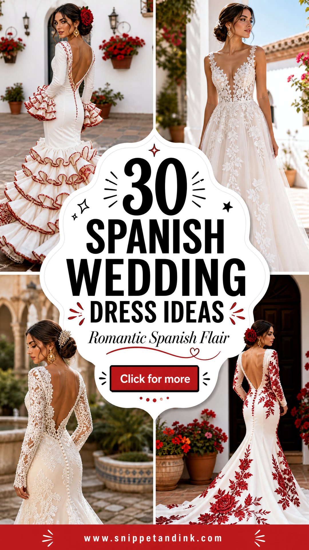 30 Spanish Wedding Dress Ideas For Romantic Bridal Style - 30 Spanish Wedding Dress Ideas For Romantic Bridal Style