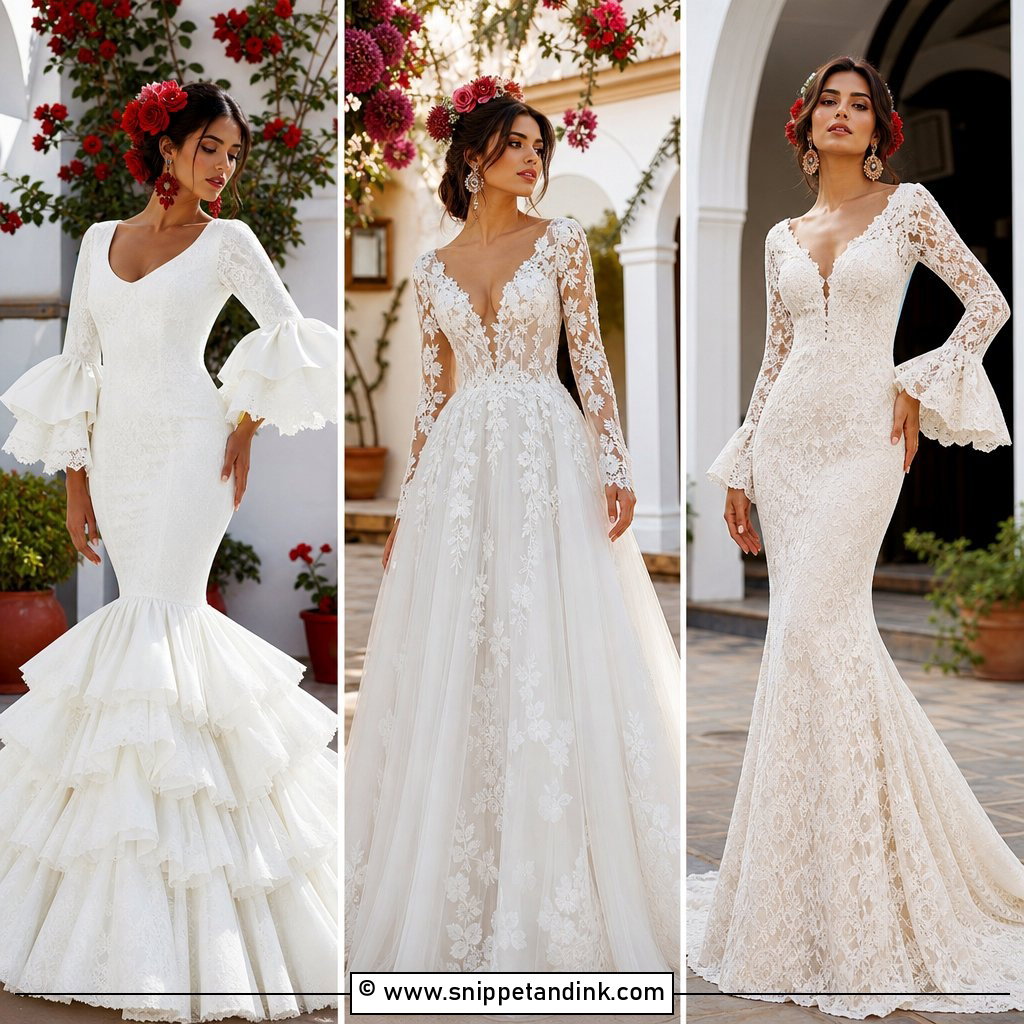 30 Spanish Wedding Dress Ideas For Romantic Bridal Style