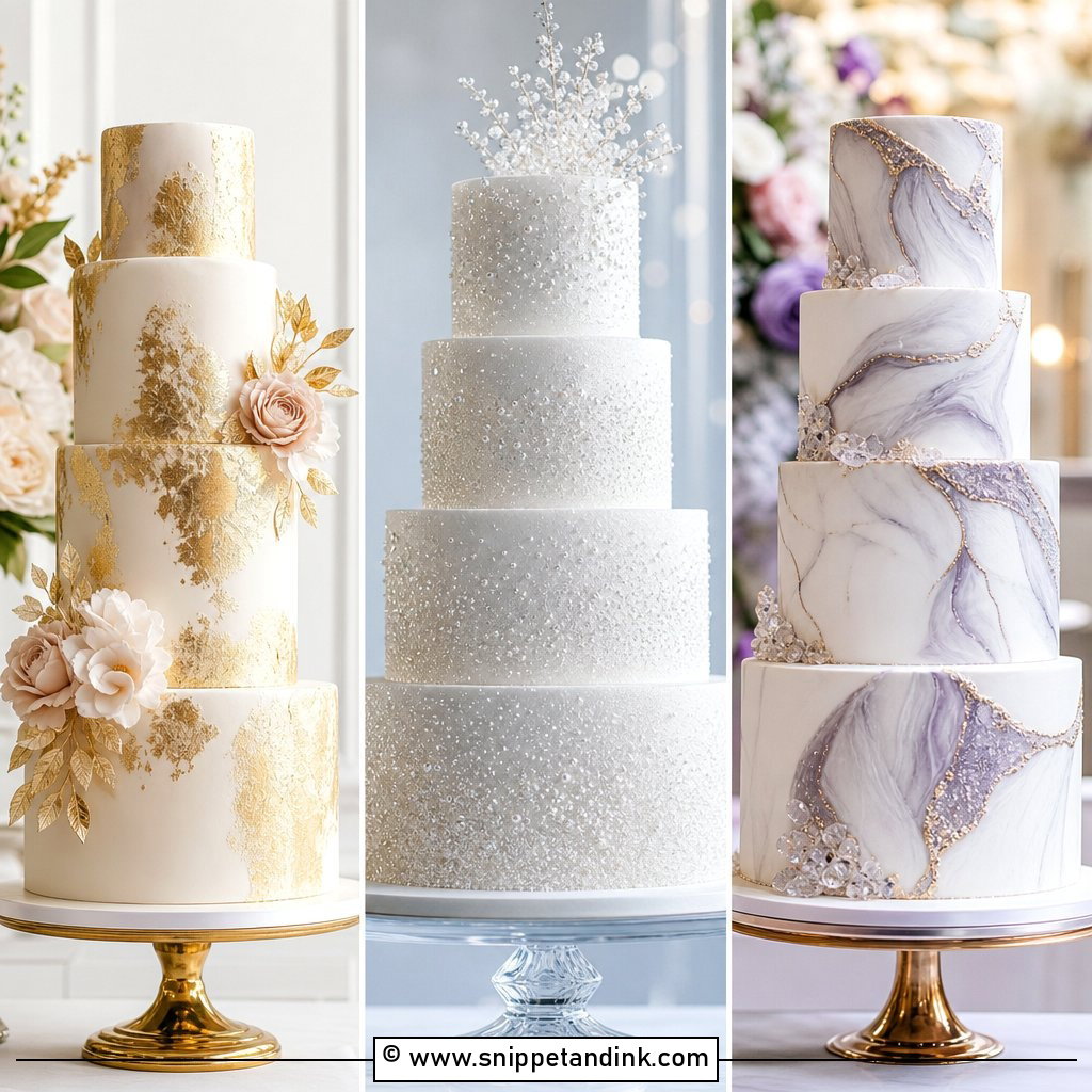 30 Sparkle Wedding Cake Ideas for Glamorous Receptions