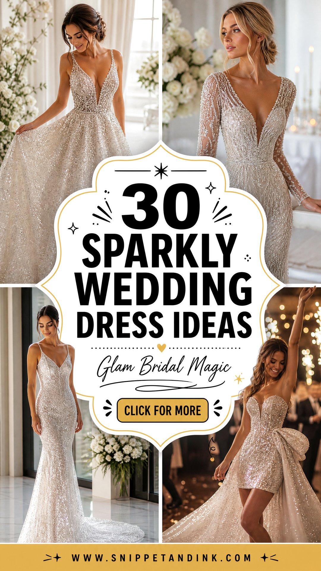 30 Sparkly Wedding Dress Ideas for Glamorous Bridal Magic - 30 Sparkly Wedding Dress Ideas for Glamorous Bridal Magic