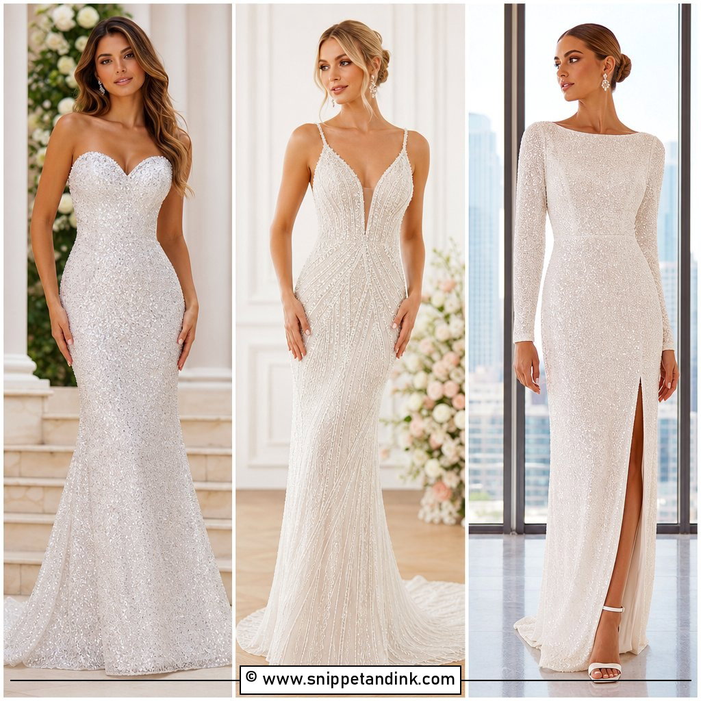 30 Sparkly Wedding Dress Ideas for Glamorous Bridal Magic