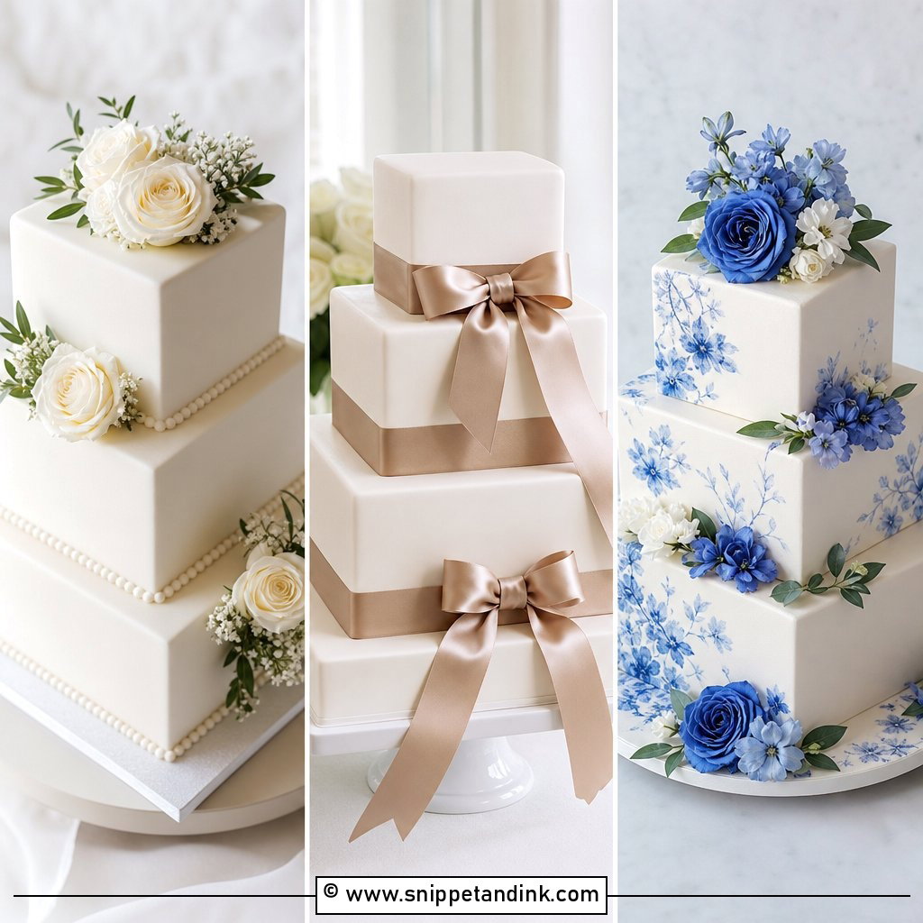 30 Square Wedding Cakes 1 Tier for Chic Minimalist Brides