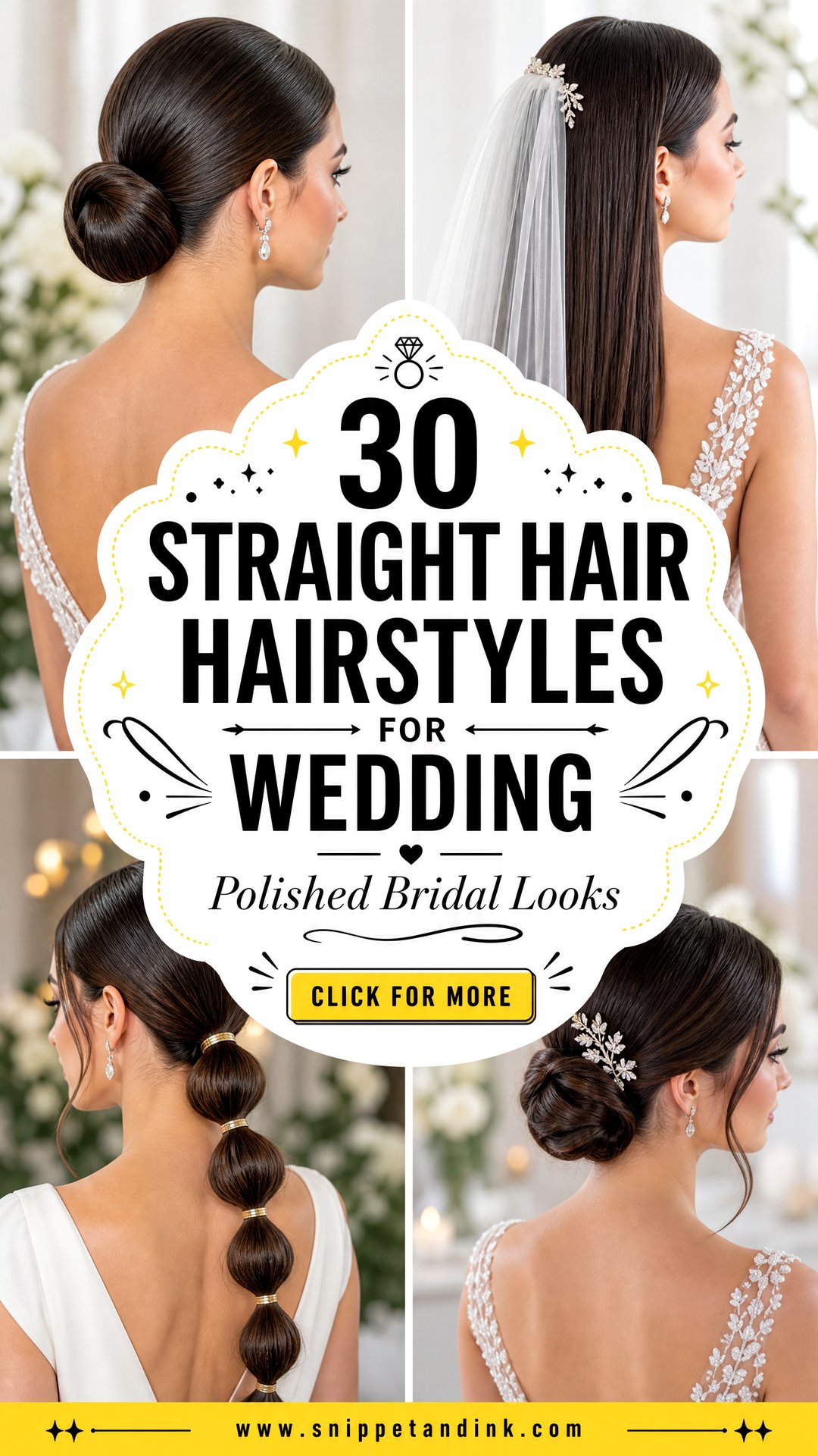 30 Straight Hair Hairstyles for Wedding Polished Looks - 30 Straight Hair Hairstyles for Wedding: Polished Looks