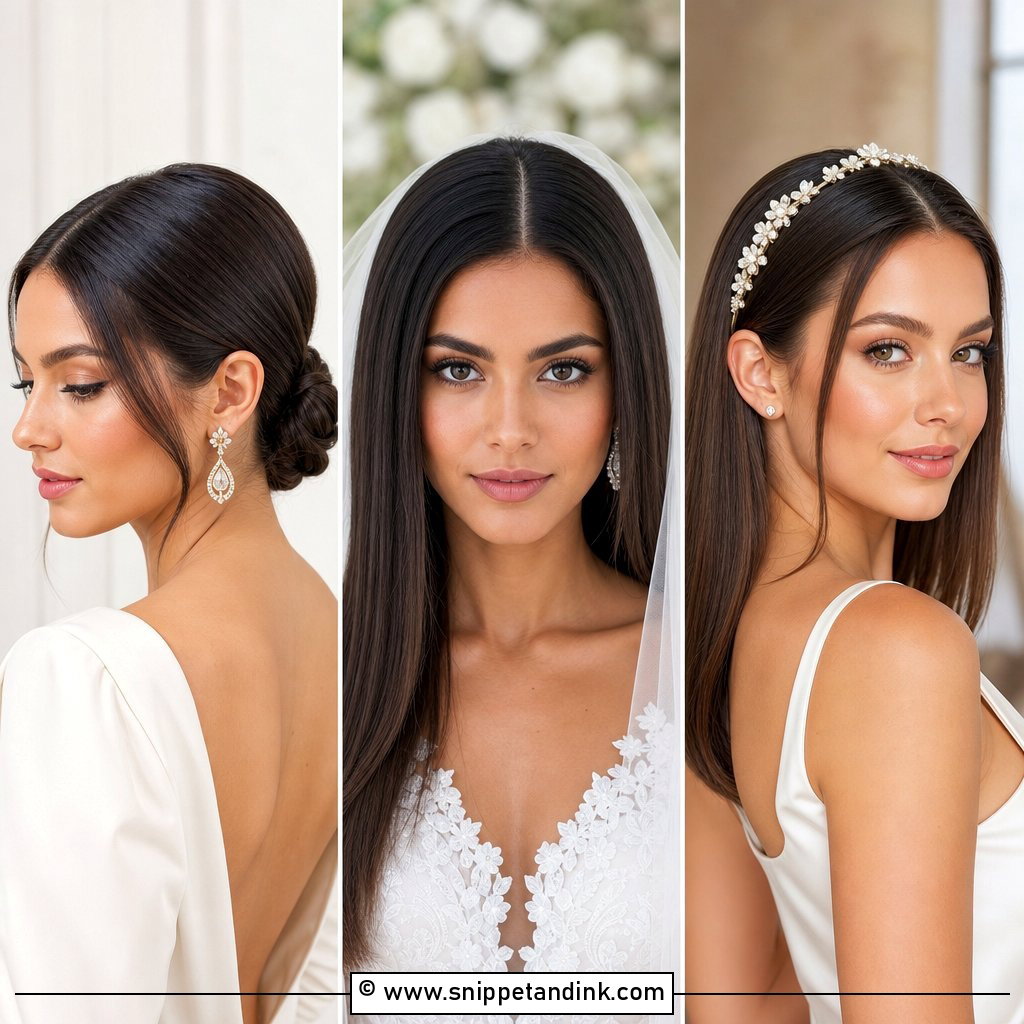 30 Straight Hairstyles for Wedding Sleek Bridal Ideas 2026