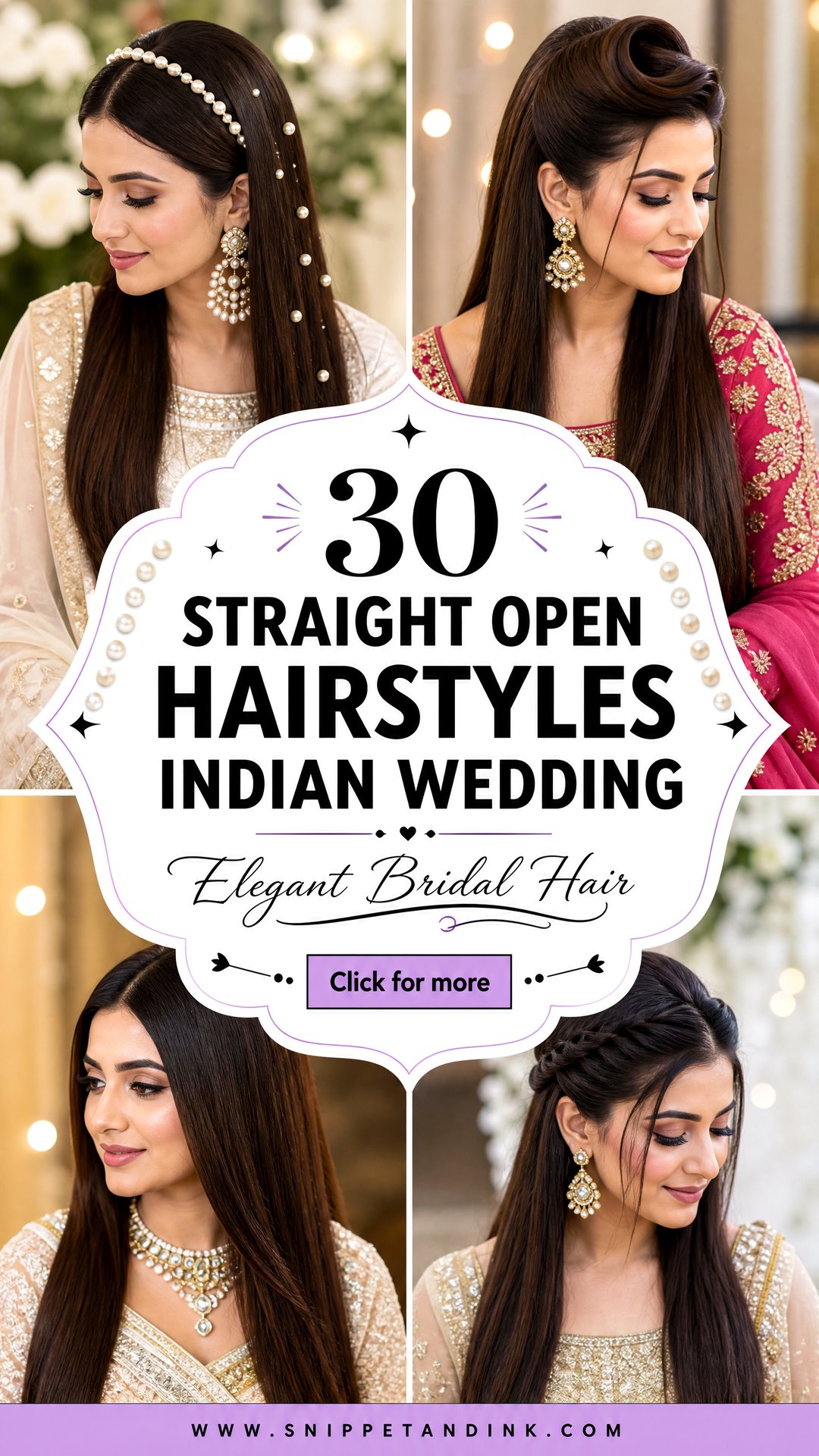 30 Straight Open Hairstyles Indian Wedding for Elegant Brides - 30 Straight Open Hairstyles Indian Wedding for Elegant Brides