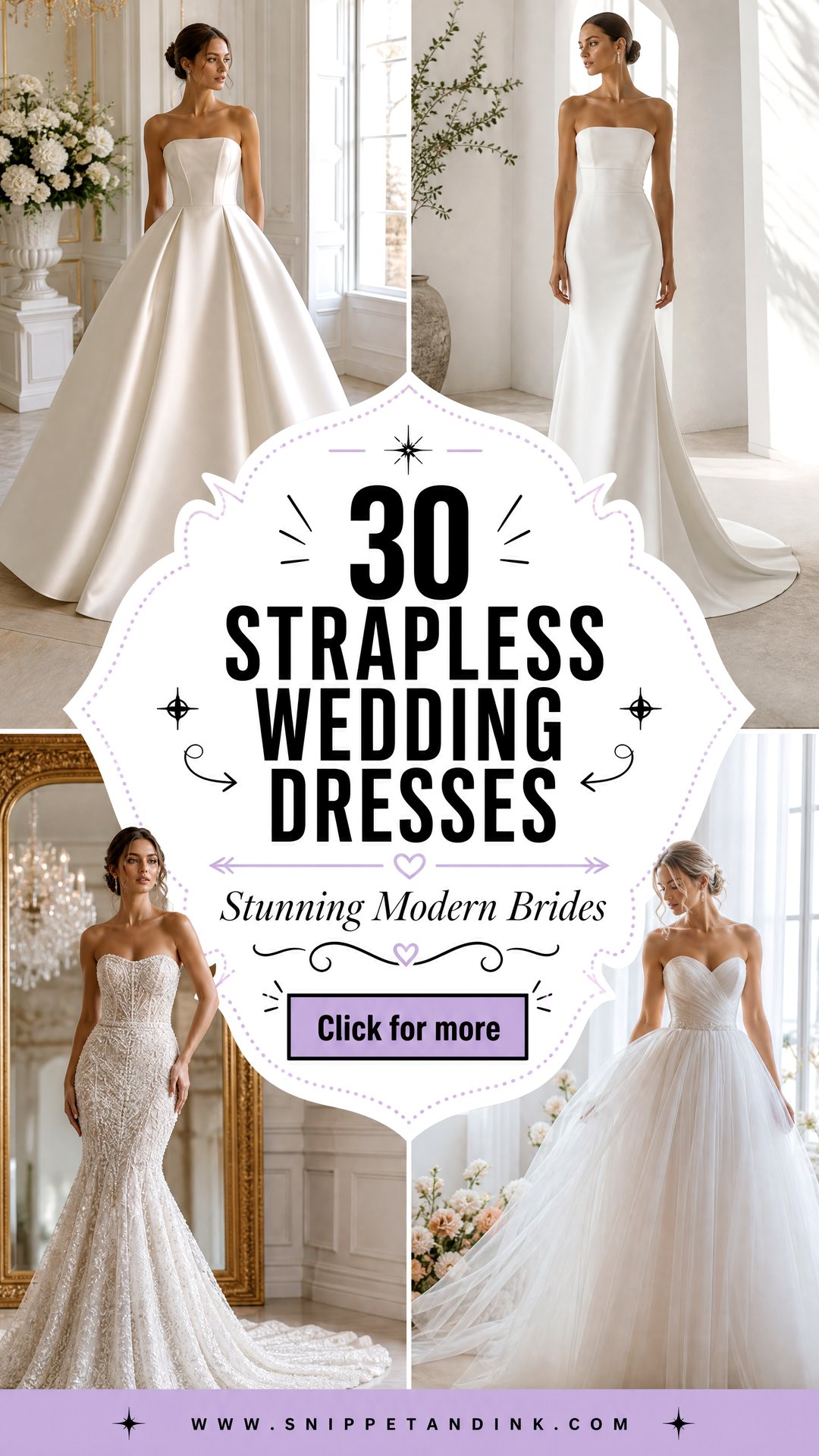 30 Strapless Wedding Dresses for Stunning Modern Brides - 30 Strapless Wedding Dresses for Stunning Modern Brides