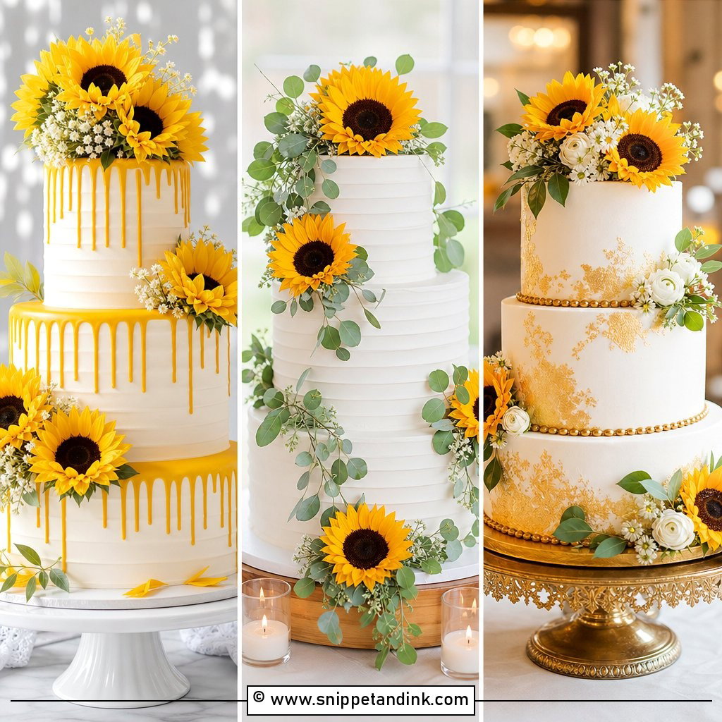 30 Sunflower Cake Design Ideas for Wedding Rustic Picks