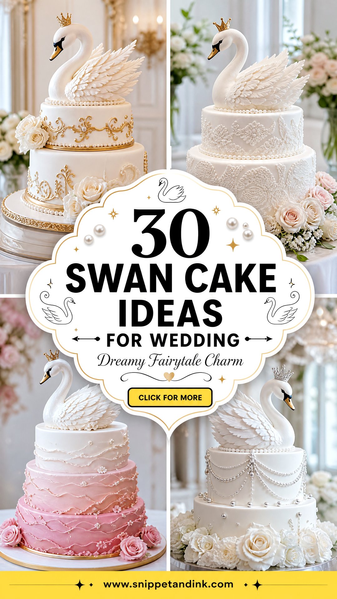 30 Swan Cake Ideas for Wedding With Dreamy Fairytale Charm - 30 Swan Cake Ideas for Wedding With Dreamy Fairytale Charm