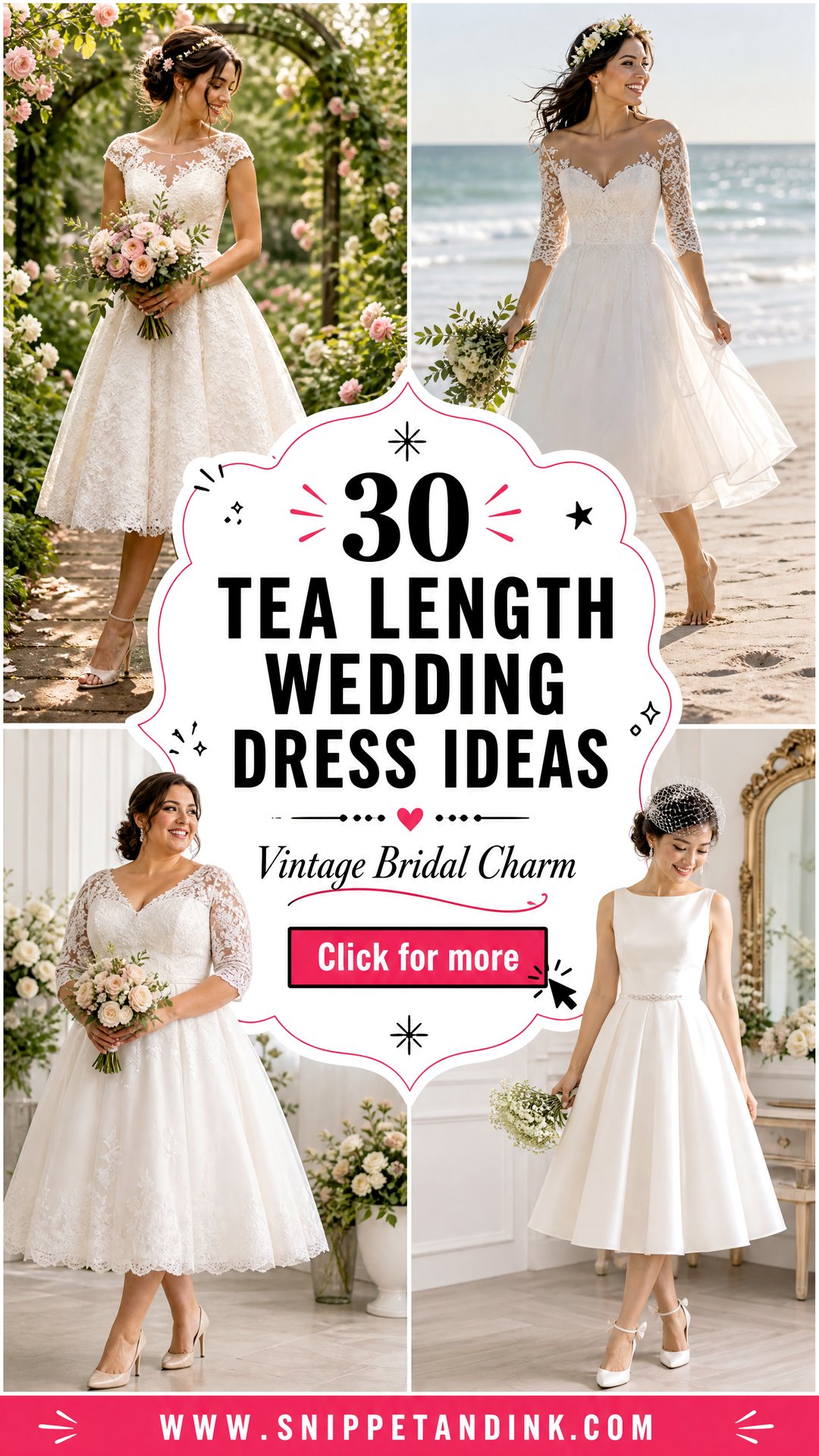 30 Tea Length Wedding Dress Ideas For Vintage-Loving Brides - 30 Tea Length Wedding Dress Ideas For Vintage-Loving Brides