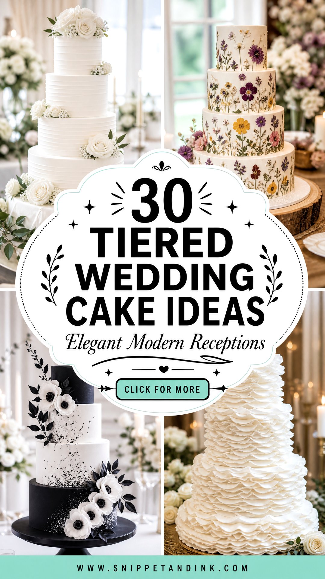 30 Tiered Wedding Cake Ideas for Elegant Modern Receptions - 30 Tiered Wedding Cake Ideas for Elegant Modern Receptions