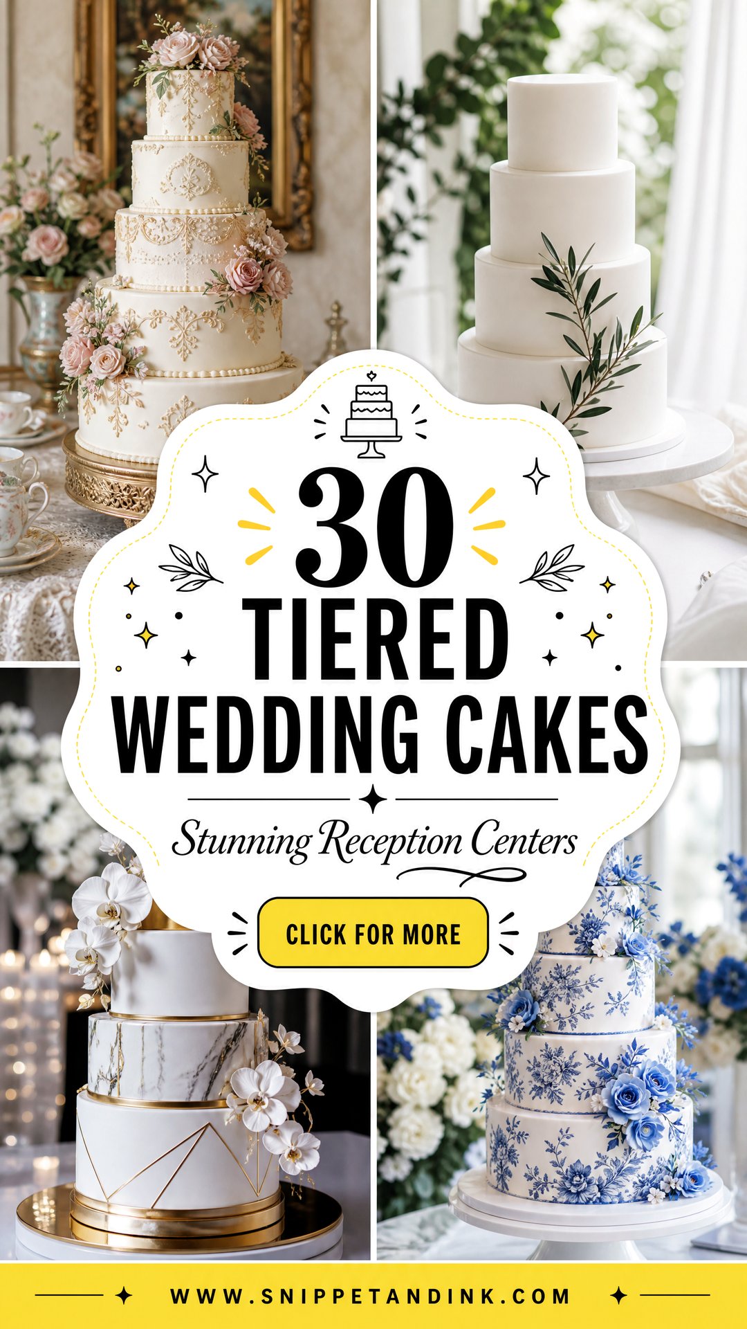 30 Tiered Wedding Cakes for Stunning Reception Centerpieces - 30 Tiered Wedding Cakes for Stunning Reception Centerpieces