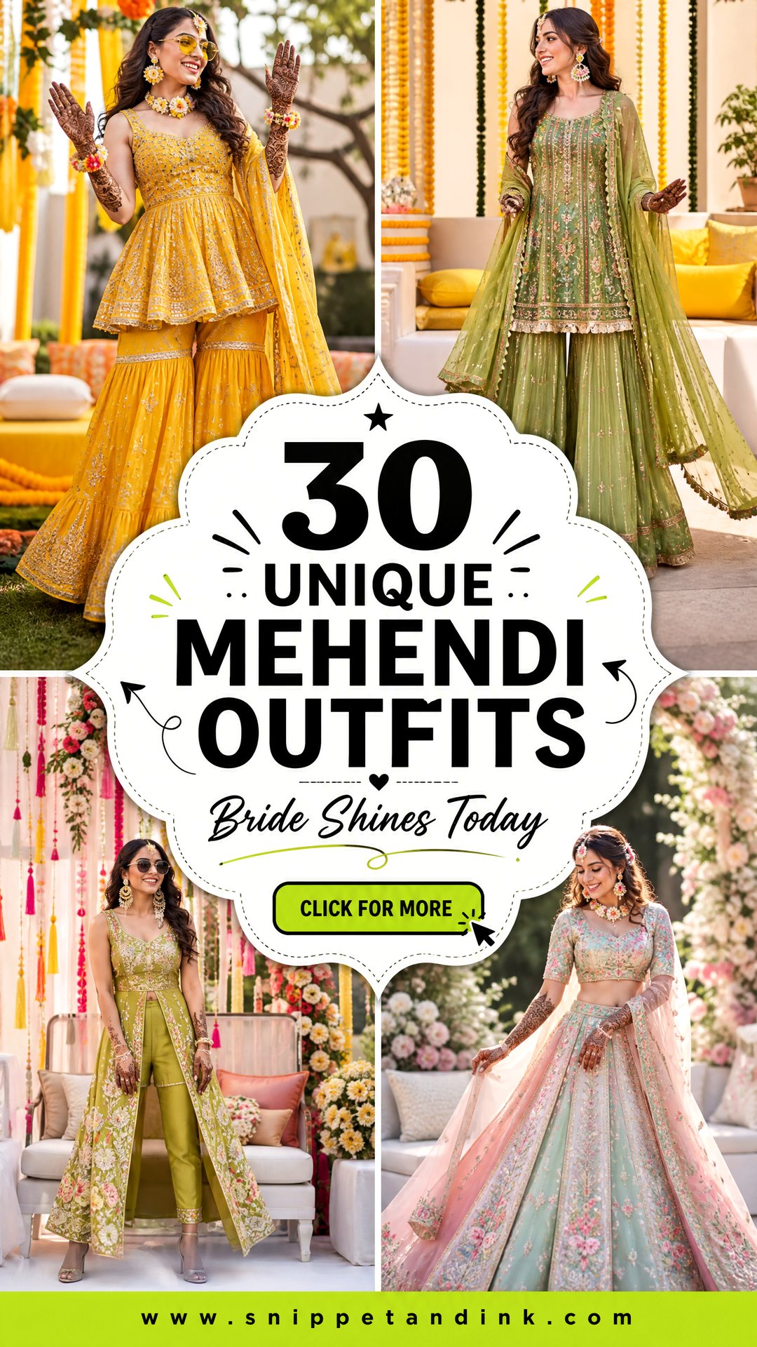 30 Unique Mehendi Outfits for Bride To Shine In Style Today - 30 Unique Mehendi Outfits for Bride To Shine In Style Today