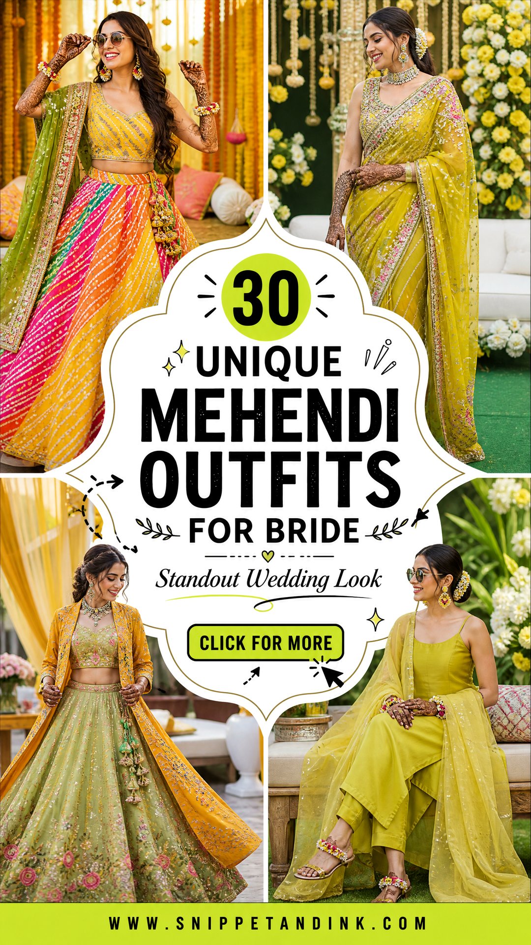 30 Unique Mehendi Outfits for Bride for a Standout Wedding Look - 30 Unique Mehendi Outfits for Bride for a Standout Wedding Look