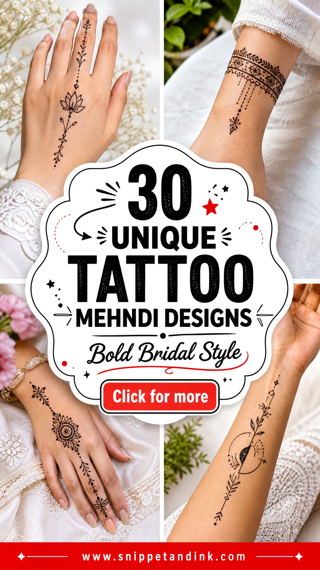 30 Unique Tattoo Mehndi Designs for Bold Modern Bridal Style - 30 Unique Tattoo Mehndi Designs for Bold Modern Bridal Style