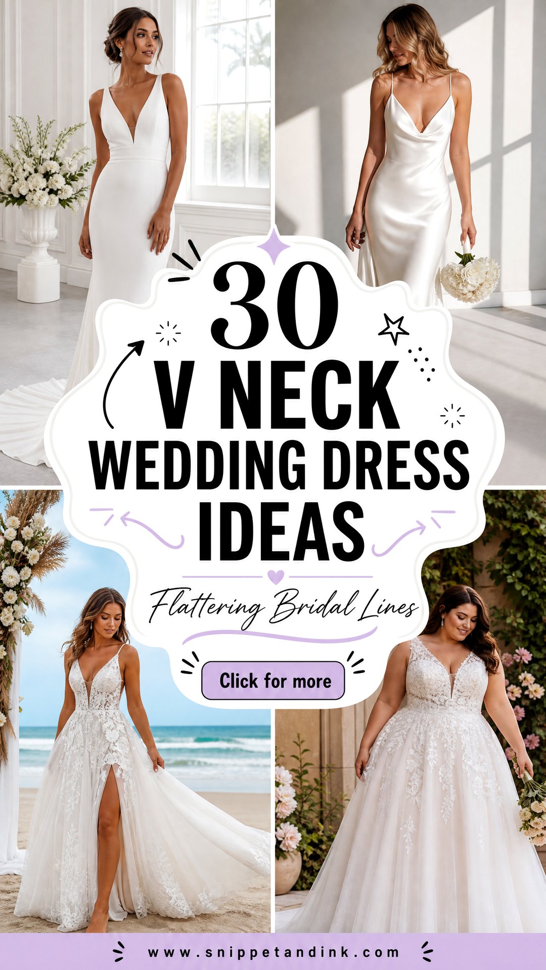 30 V Neck Wedding Dress Ideas for Flattering Bridal Style - 30 V Neck Wedding Dress Ideas for Flattering Bridal Style
