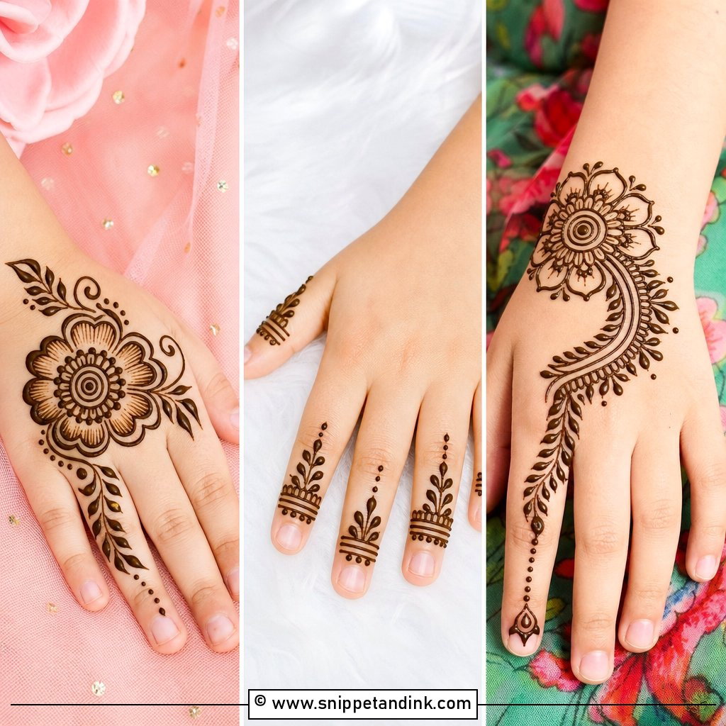 30 Very Simple Mehndi Designs for Kids That Look Adorable