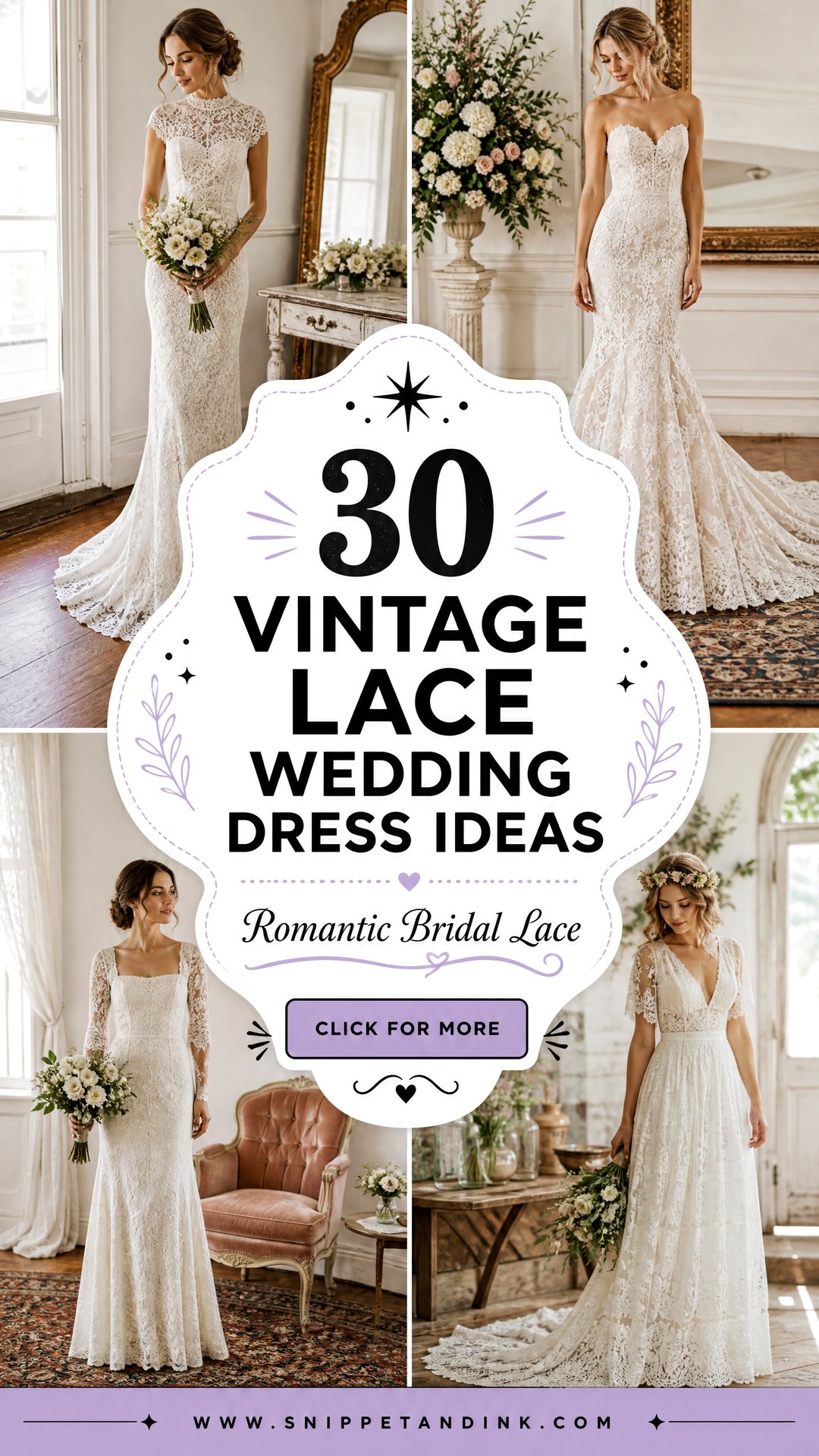 30 Vintage Lace Wedding Dress Ideas For Romantic Brides - 30 Vintage Lace Wedding Dress Ideas For Romantic Brides