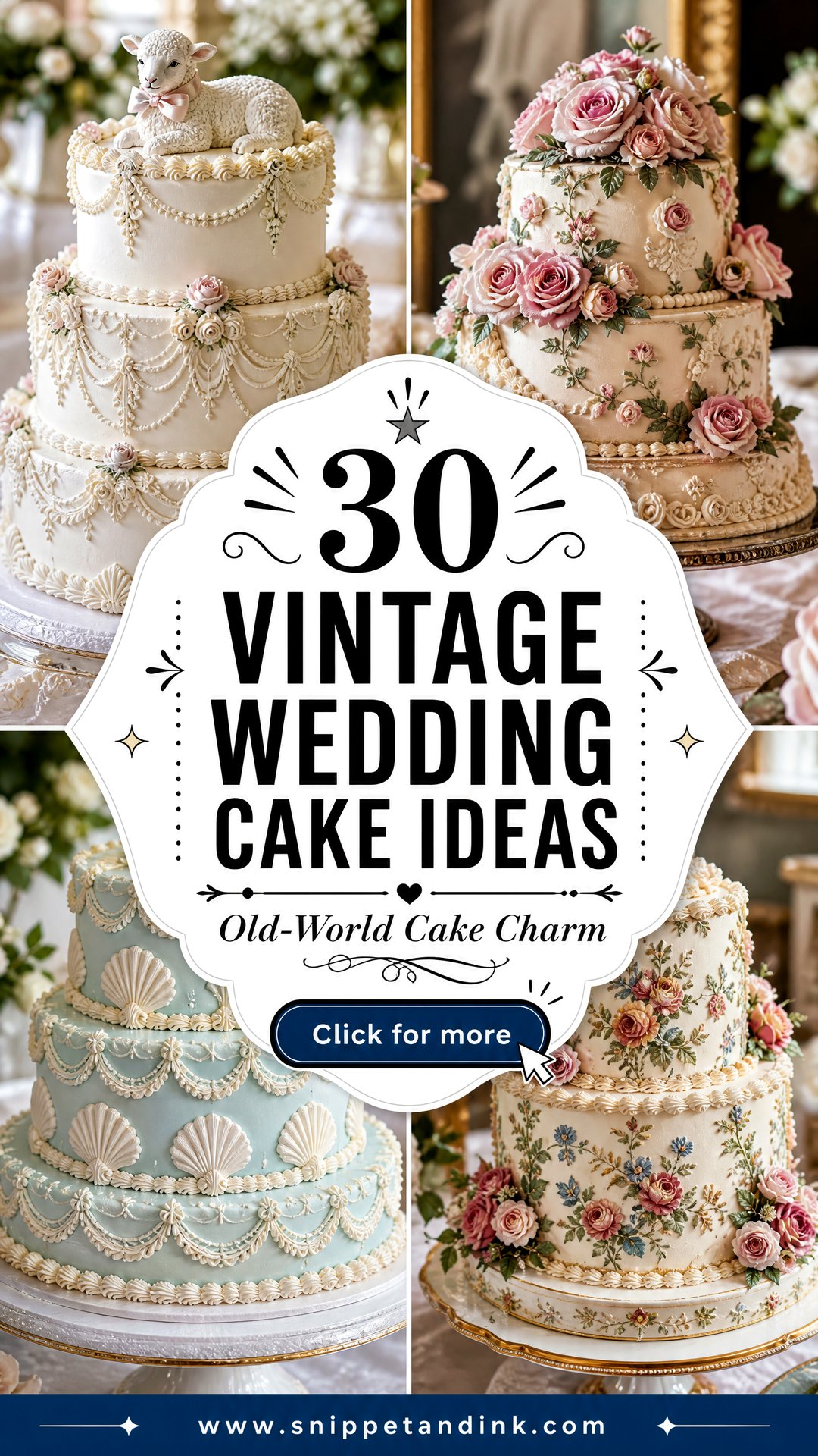 30 Vintage Wedding Cake Ideas for Romantic Old-World Charm - 30 Vintage Wedding Cake Ideas for Romantic Old-World Charm