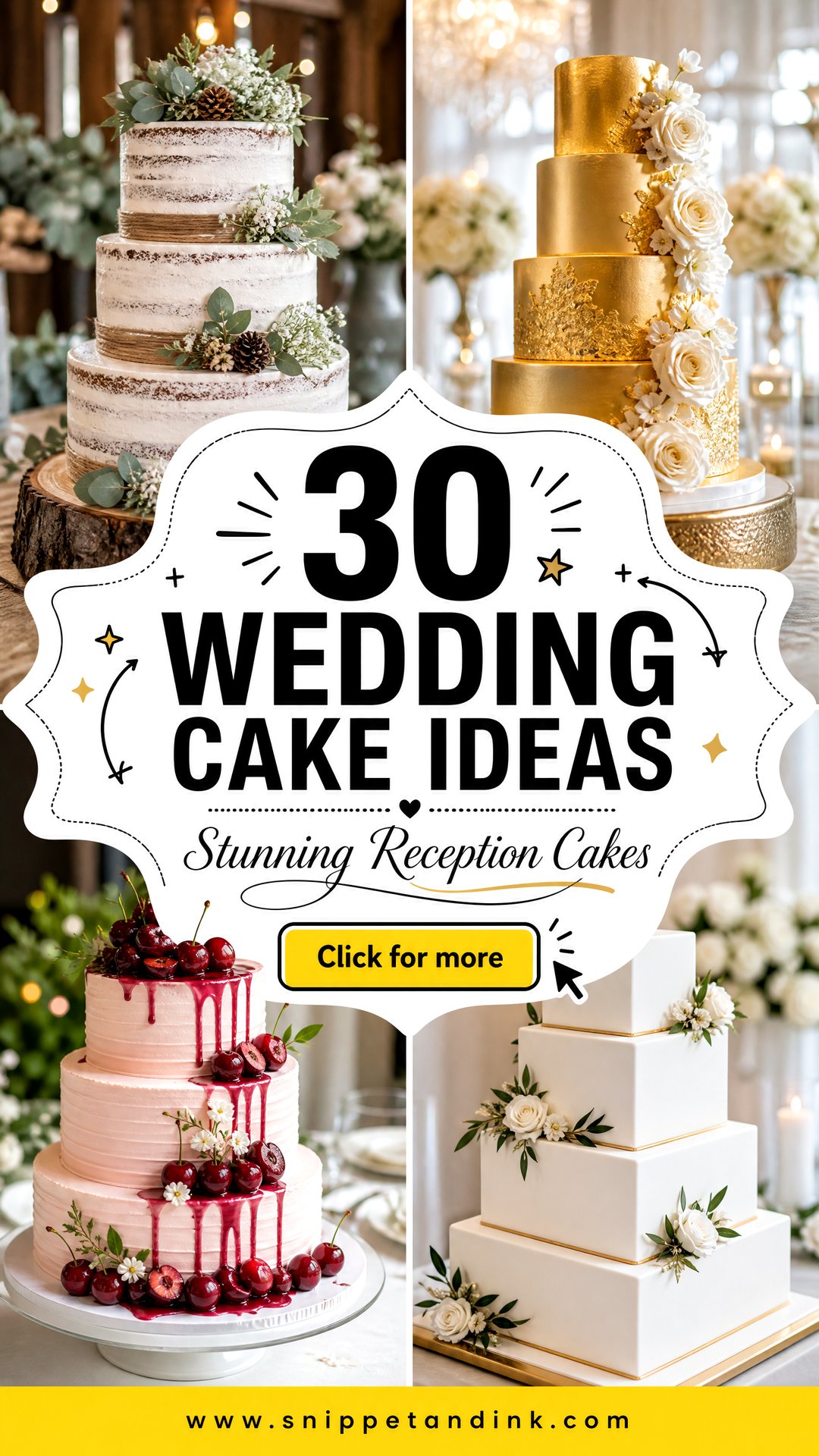 30 Wedding Cake Ideas for a Stunning Reception Centerpiece - 30 Wedding Cake Ideas for a Stunning Reception Centerpiece
