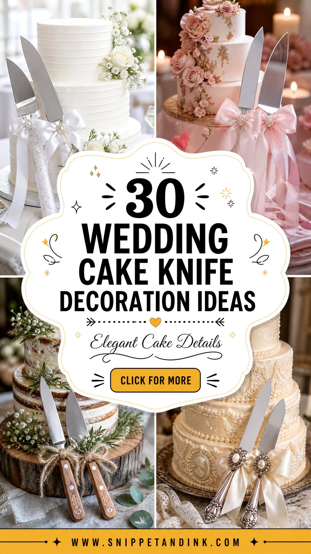 30 Wedding Cake Knife Decoration Ideas for Elegant Details - 30 Wedding Cake Knife Decoration Ideas for Elegant Details