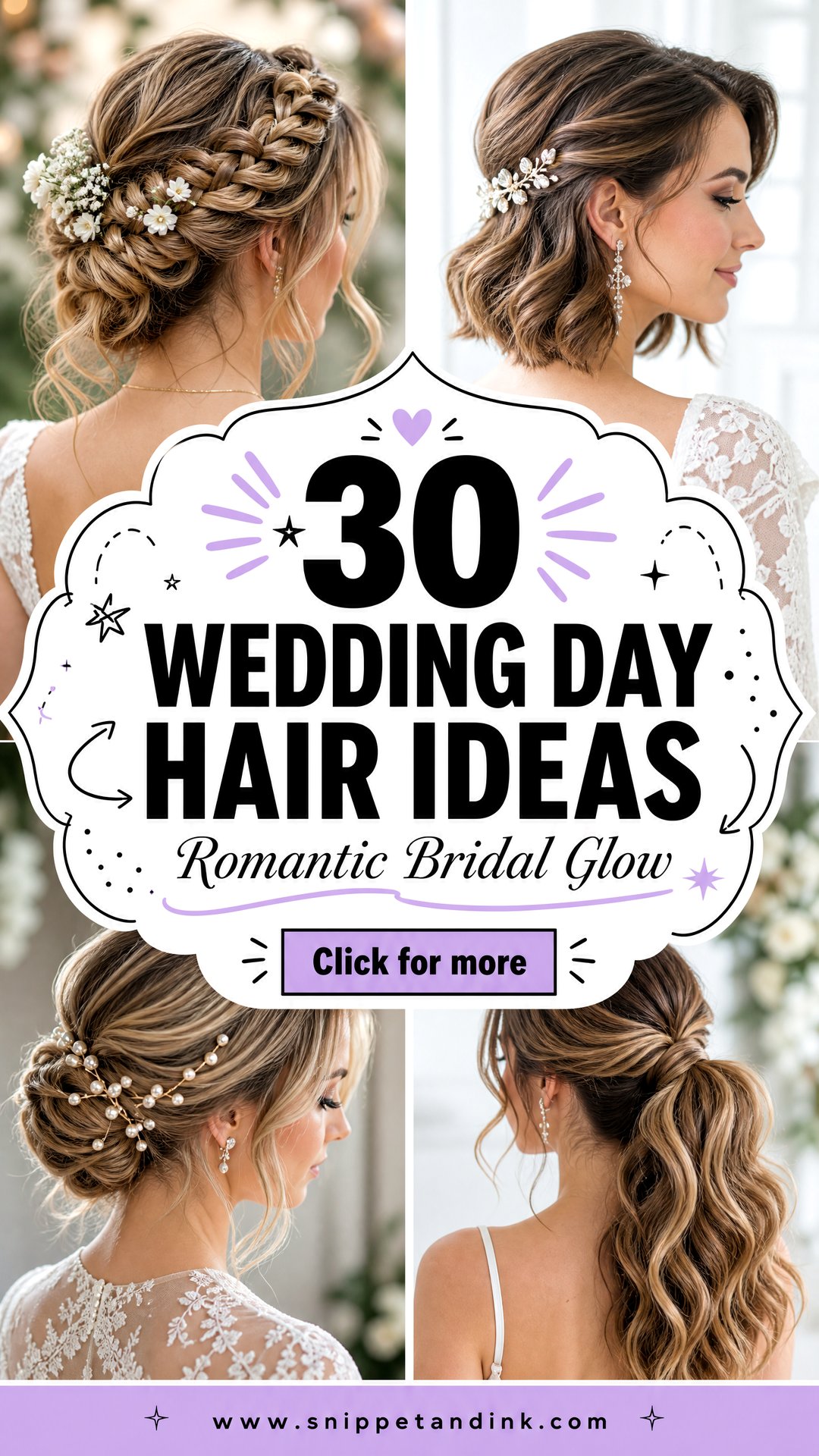 30 Wedding Day Hair Ideas for a Romantic Bridal Moment - 30 Wedding Day Hair Ideas for a Romantic Bridal Moment