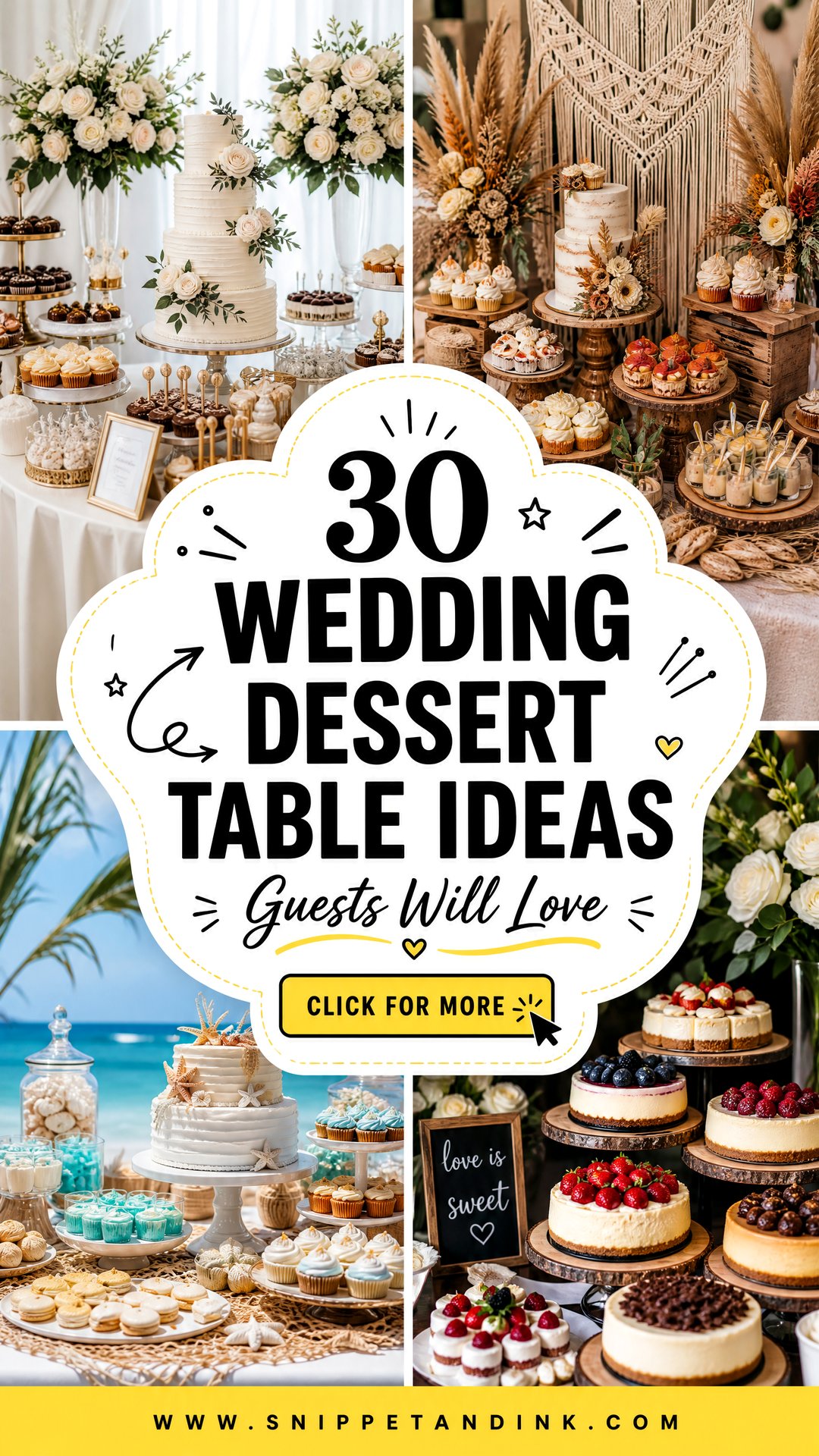 30 Wedding Dessert Table Ideas Guests Will Love This Year - 30 Wedding Dessert Table Ideas Guests Will Love This Year