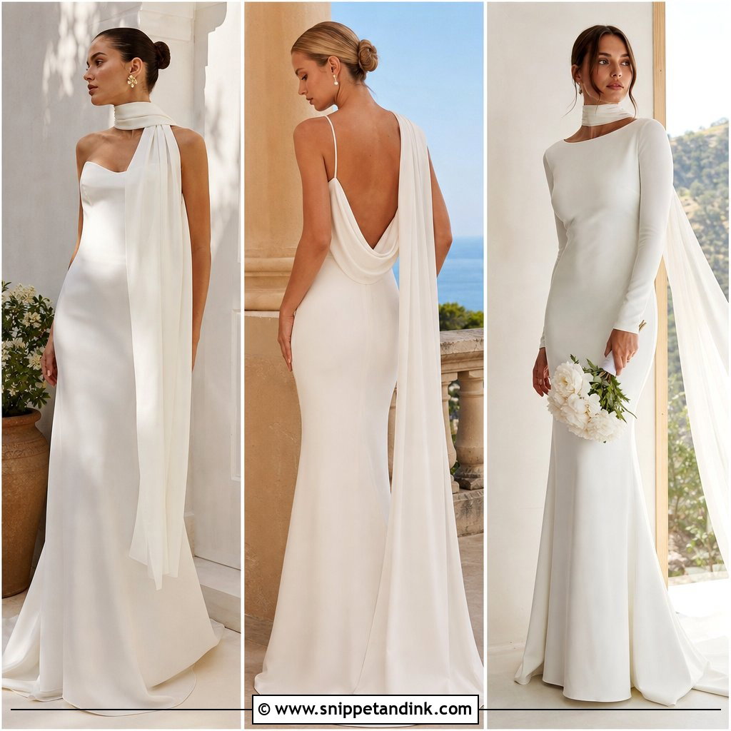 30 Wedding Dress with Scarf Ideas